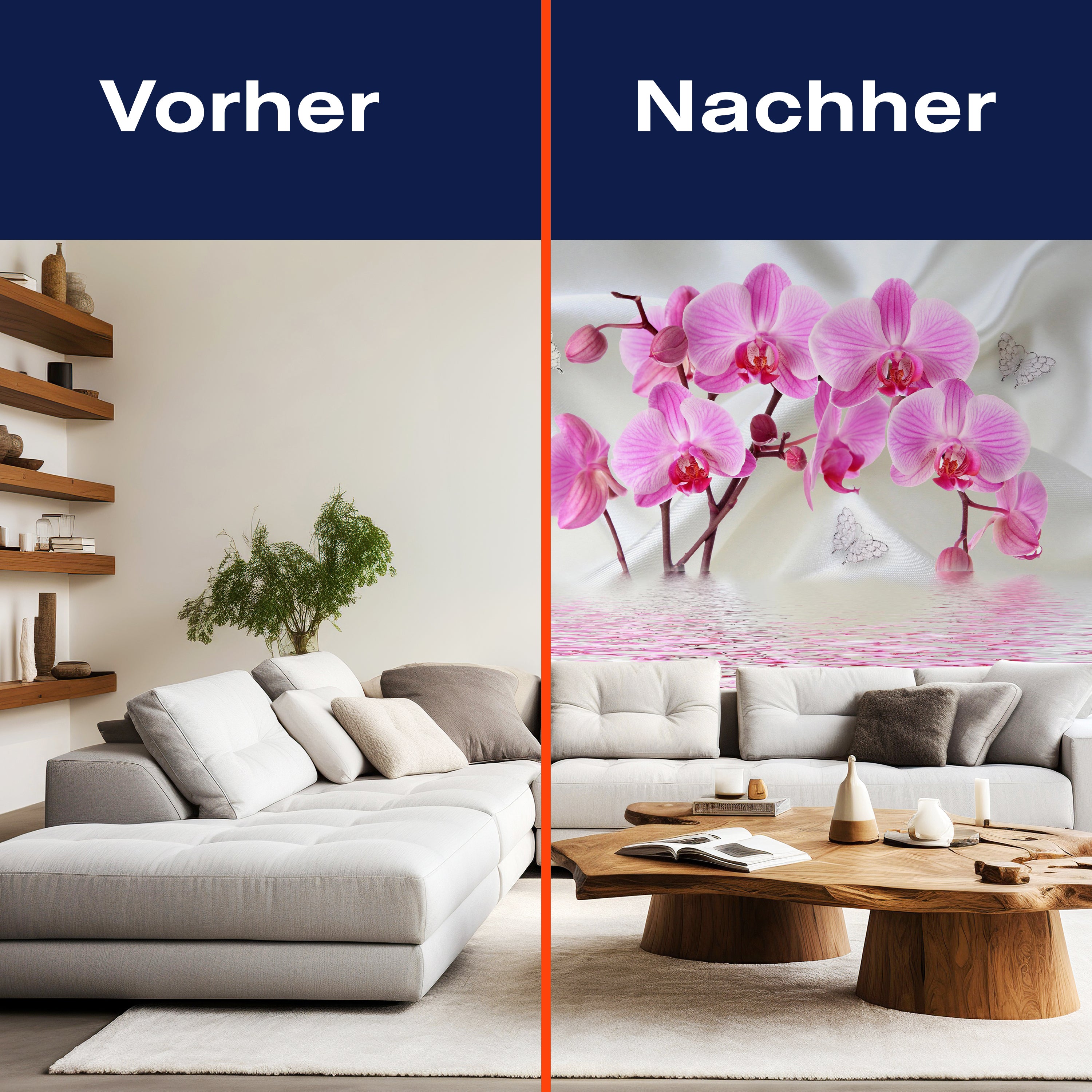 Fototapete Orchideen Schmetterlinge wasser Seide M4661 - Bild 9 Fototapete Orchideen Schmetterlinge wasser Seide M4661 - Bild 9