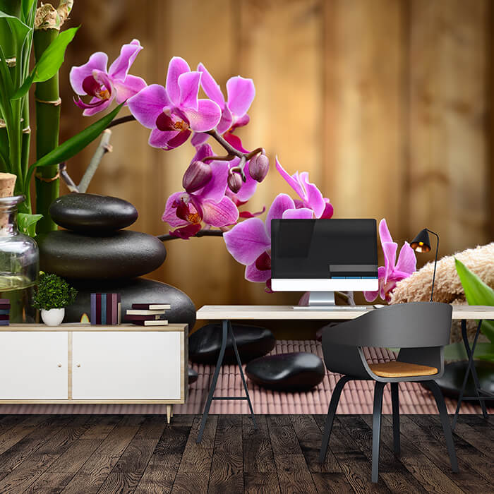 Fototapete Spa Steine Öl Bambus Rosa Orchideen M4816 - Bild 1 Fototapete Spa Steine Öl Bambus Rosa Orchideen M4816 - Bild 1