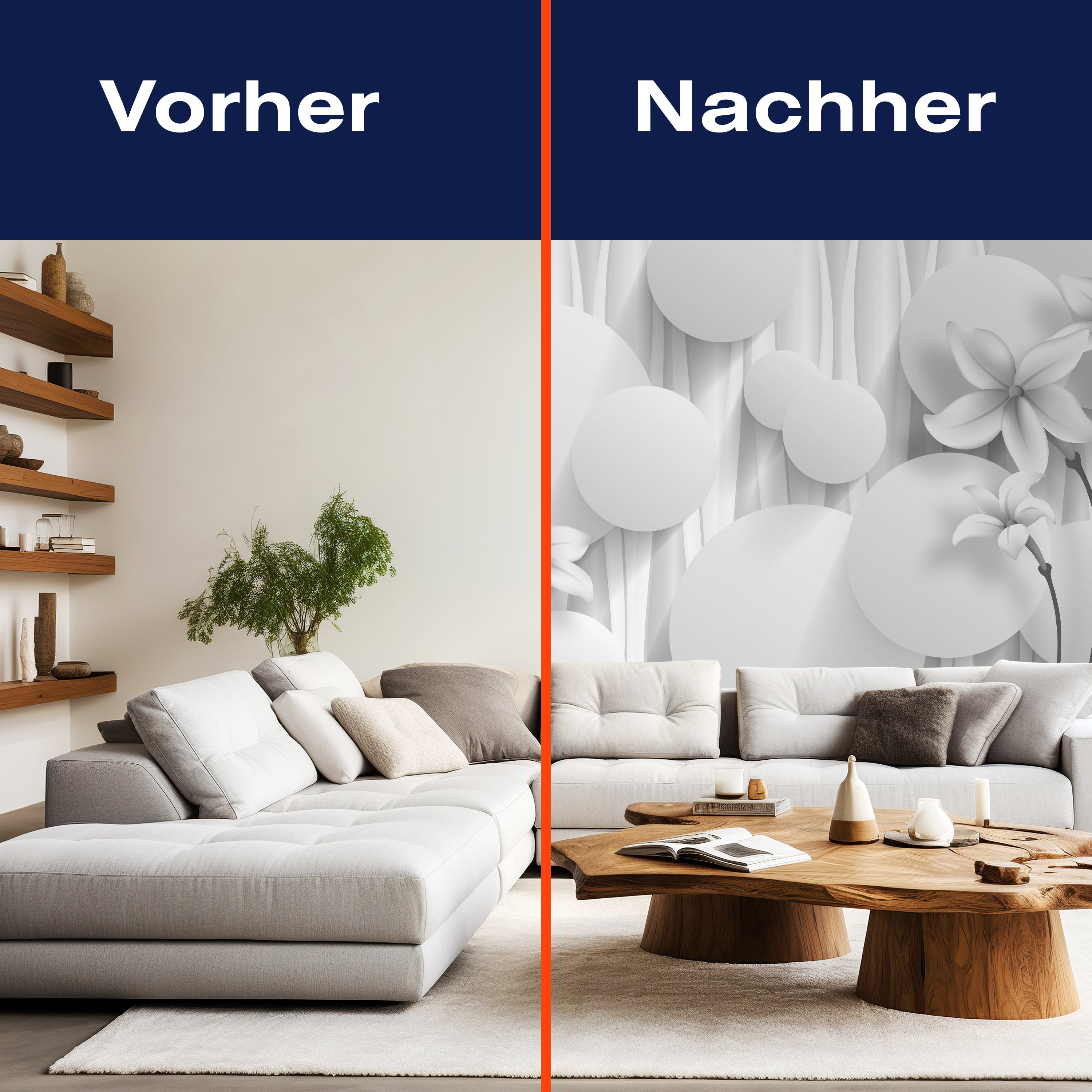 Fototapete Blumen 3D Kreise Effekt abstrakt grau M5343 - Bild 9 Fototapete Blumen 3D Kreise Effekt abstrakt grau M5343 - Bild 9