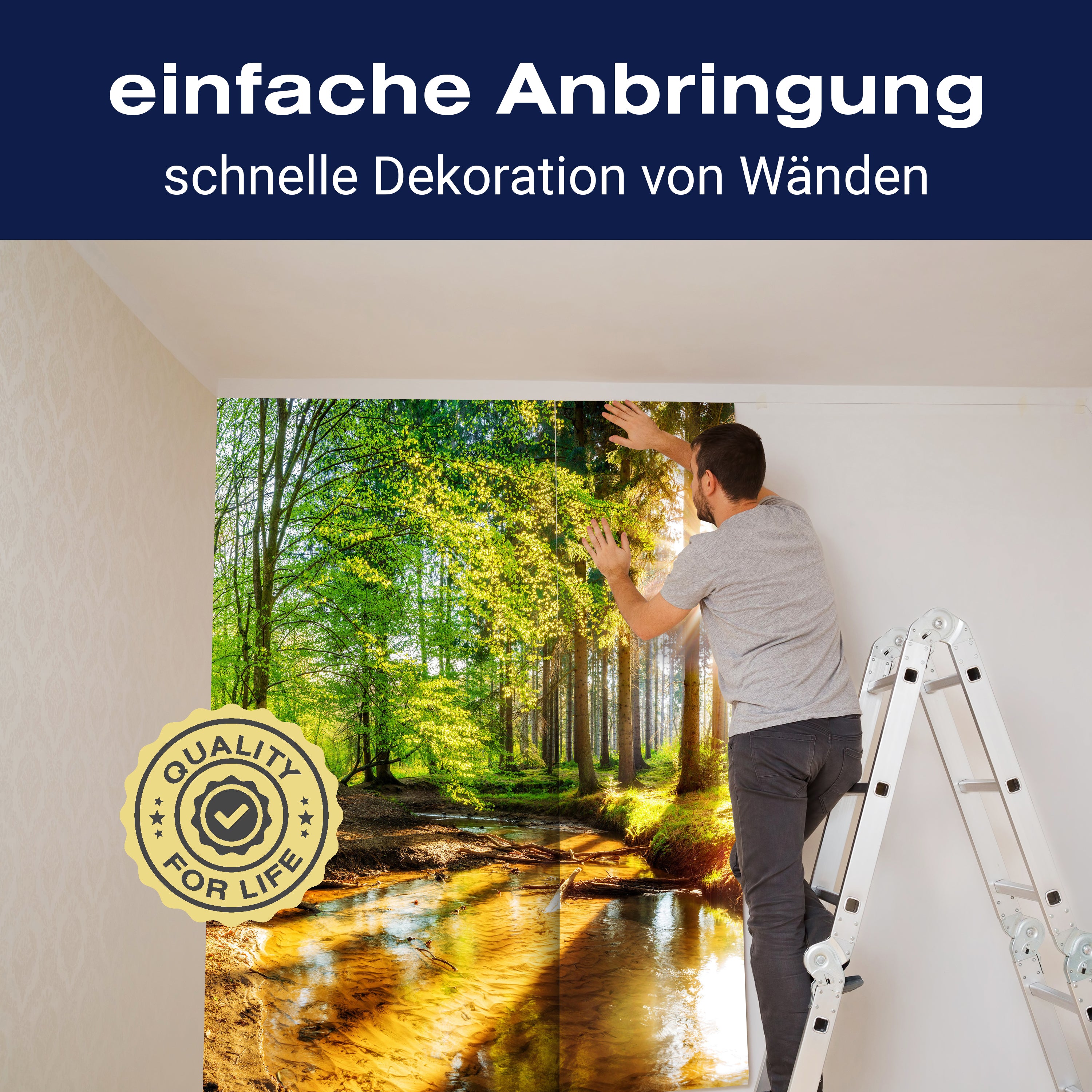 Fototapete Wald mit Fluss im Frühling M5753 - Bild 3 Fototapete Wald mit Fluss im Frühling M5753 - Bild 3