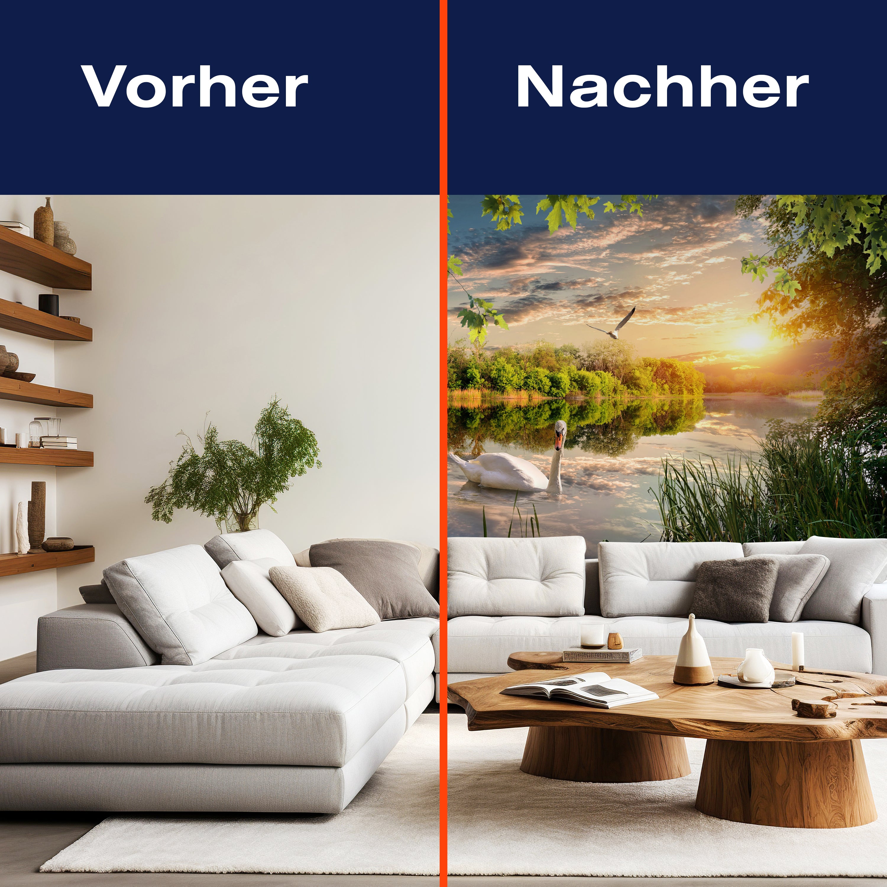 Fototapete Schwan im Fluss M5756 - Bild 9 Fototapete Schwan im Fluss M5756 - Bild 9