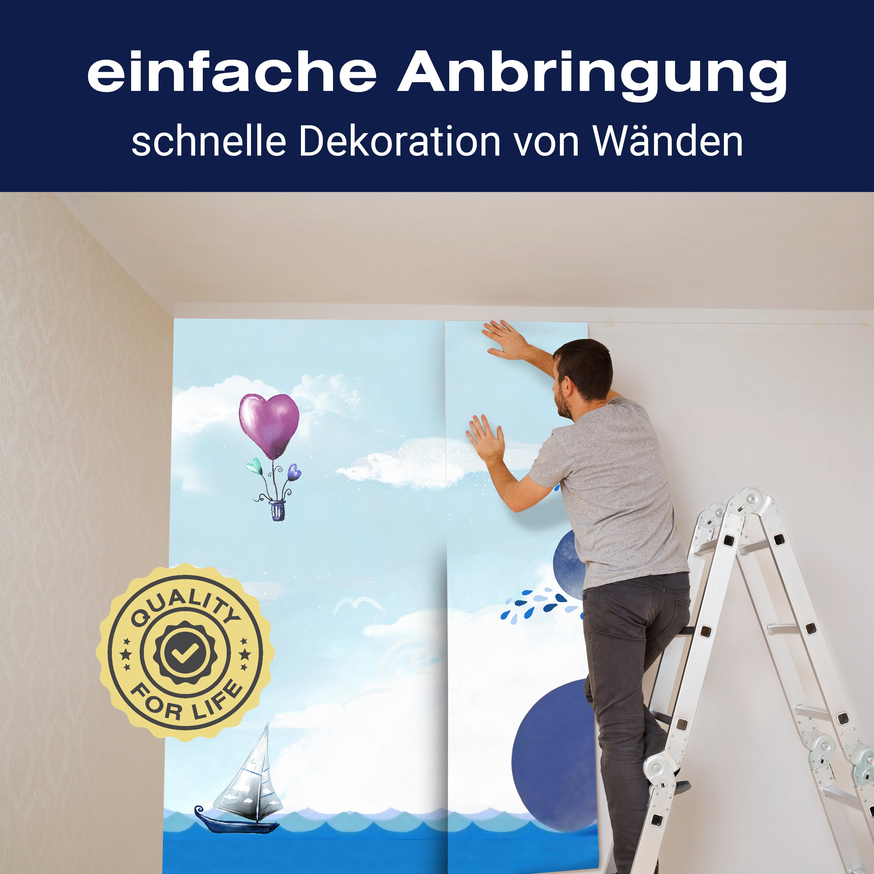 Fototapete Kinderzimmer Himmel Wale Wolken Meer M5816 - Bild 3 Fototapete Kinderzimmer Himmel Wale Wolken Meer M5816 - Bild 3