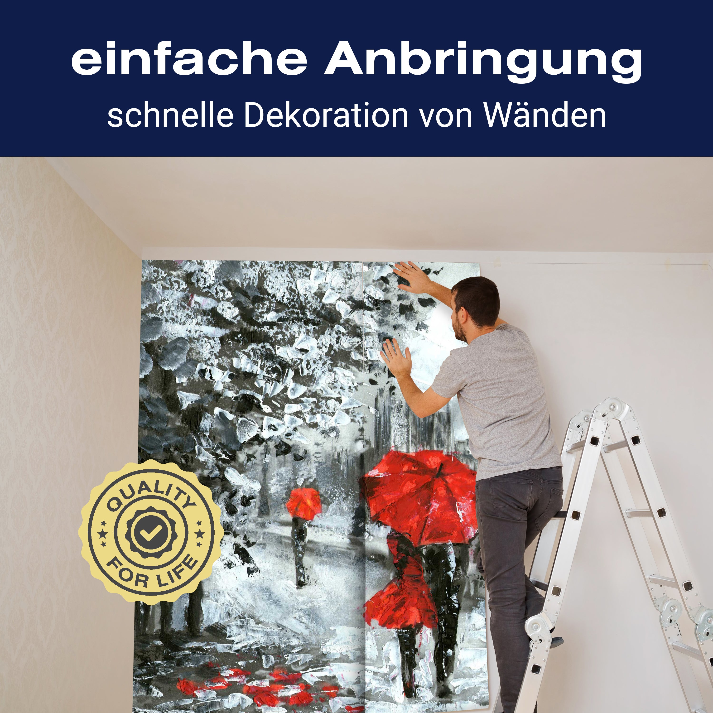 Fototapete Gemälde Pärchen mit Regenschirm M5985 - Bild 3 Fototapete Gemälde Pärchen mit Regenschirm M5985 - Bild 3
