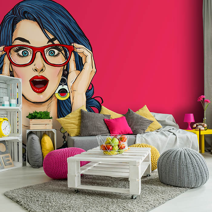 Fototapete Frau in Popart Style M6026 - Bild 1 Fototapete Frau in Popart Style M6026 - Bild 1