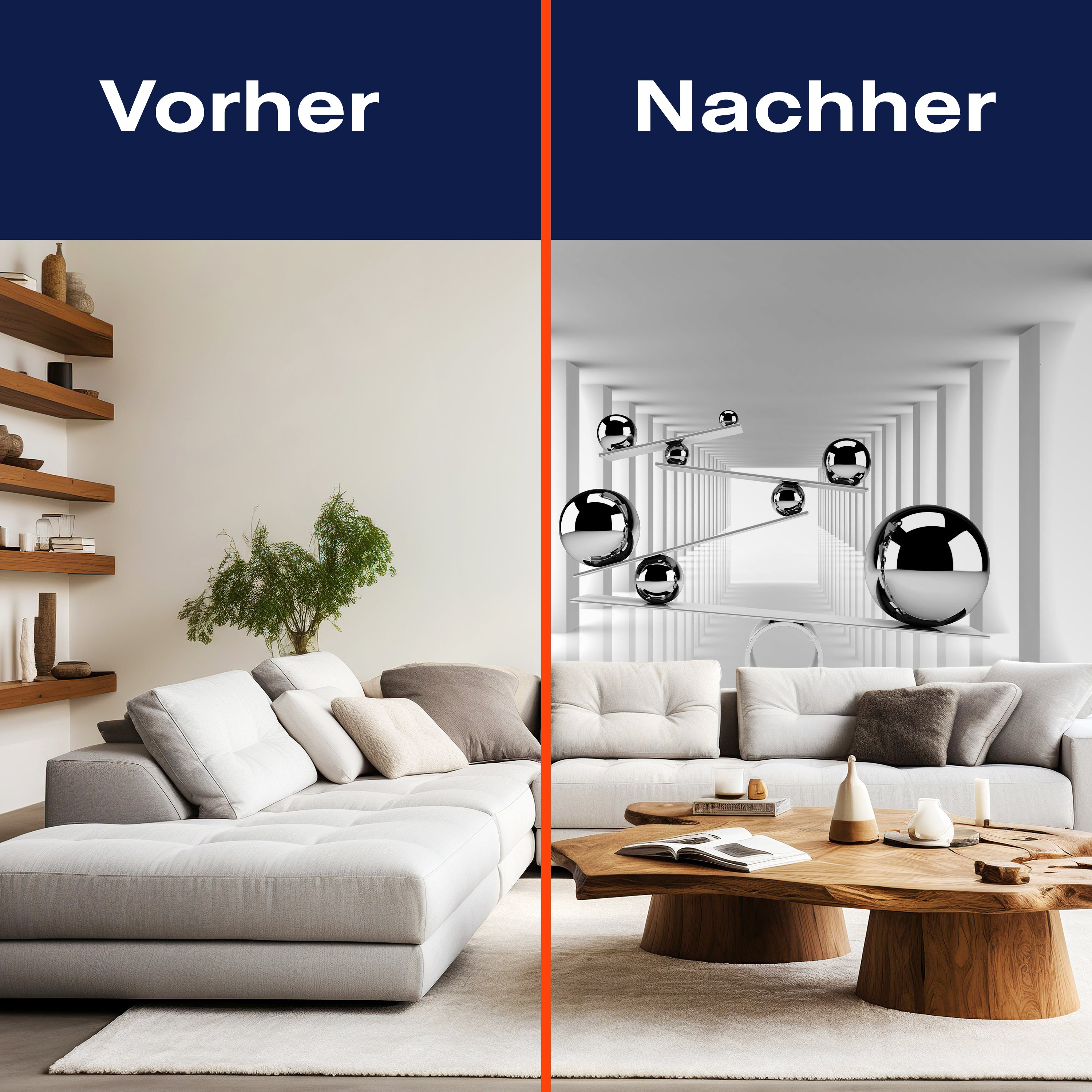 Fototapete 3D Kugeln Tunnel Flur M6087 - Bild 9 Fototapete 3D Kugeln Tunnel Flur M6087 - Bild 9