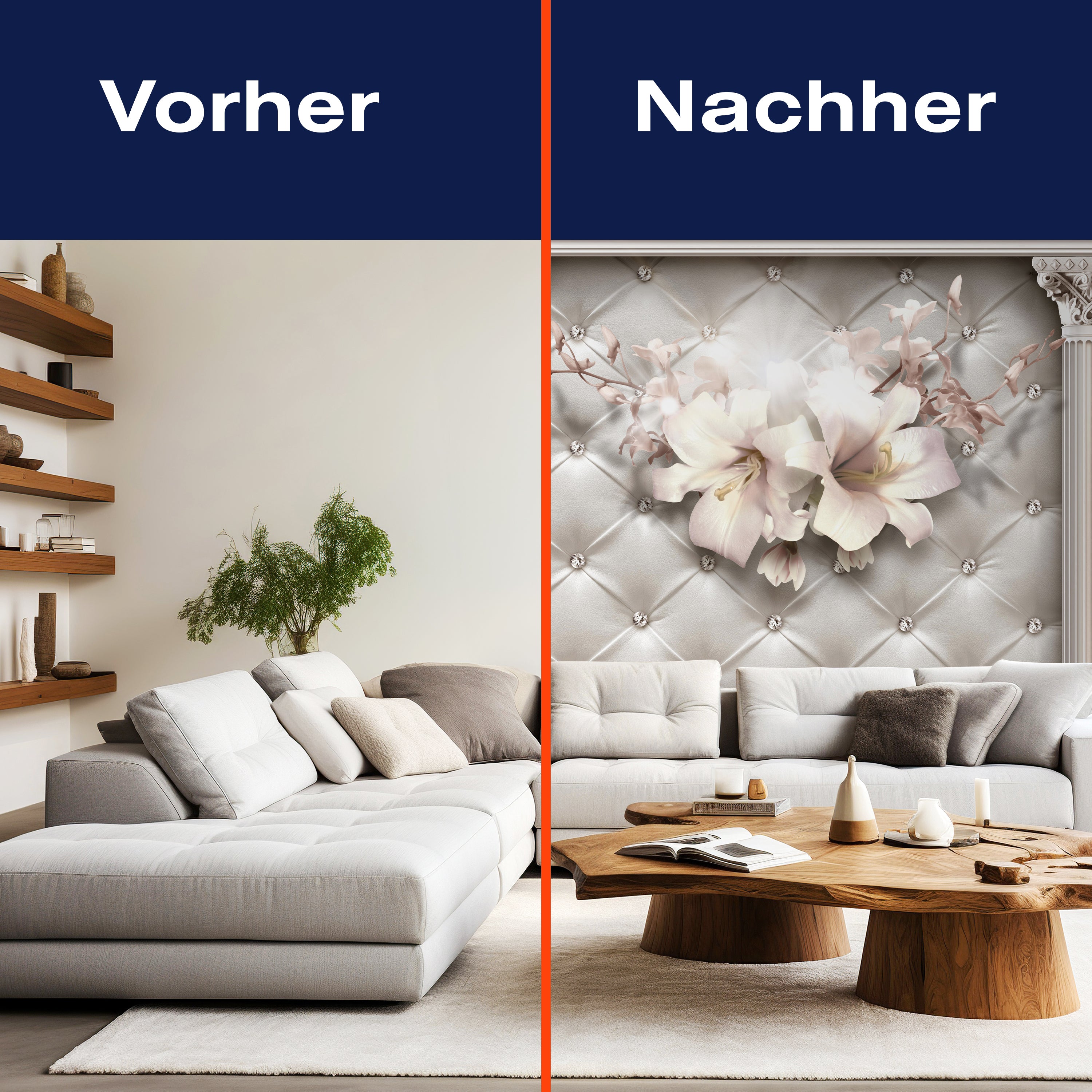 Fototapete 3D Effekt Säulen Blüten Diamanten M6100 - Bild 9 Fototapete 3D Effekt Säulen Blüten Diamanten M6100 - Bild 9