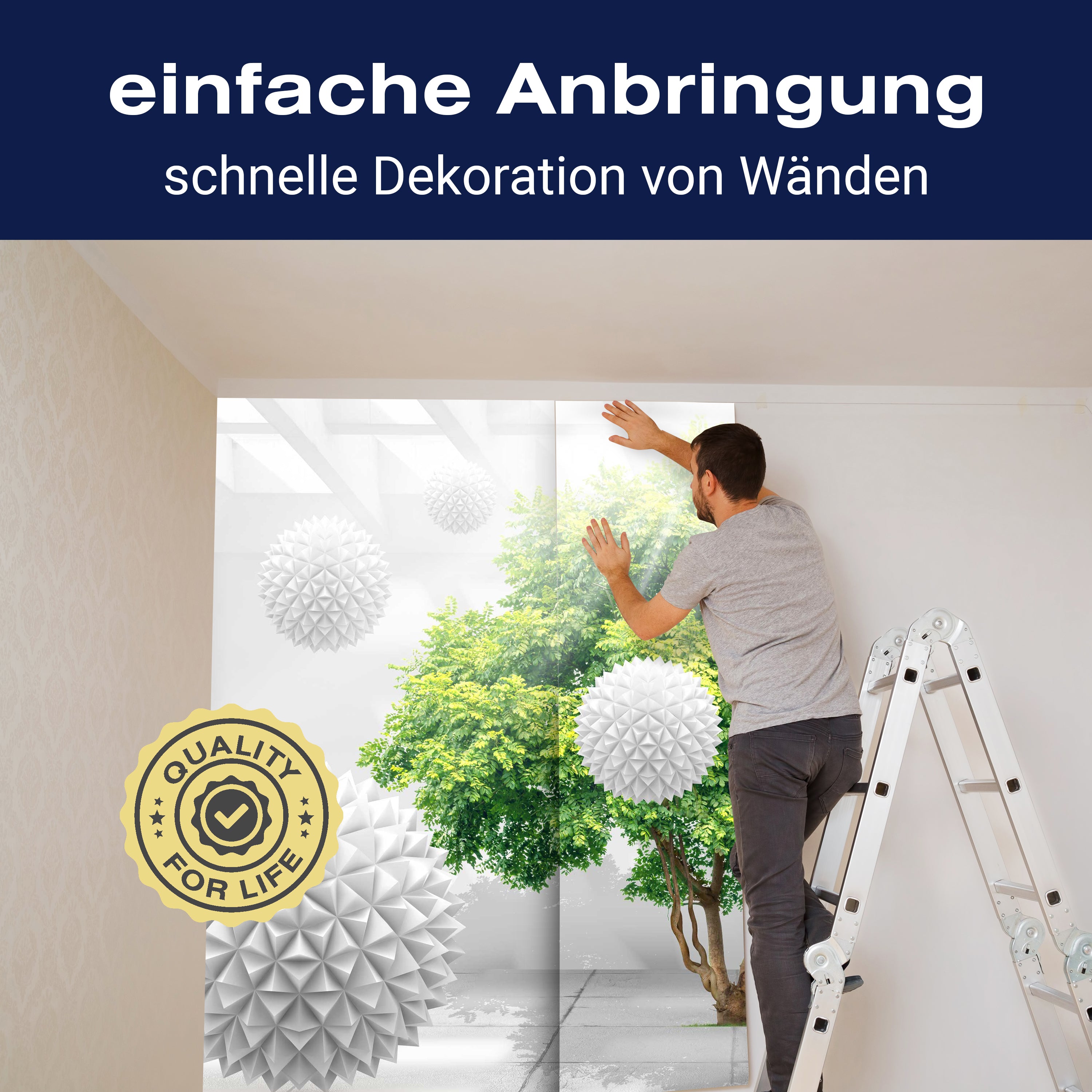 Fototapete 3D Effekt Kugeln Baum Raum M6102 - Bild 3 Fototapete 3D Effekt Kugeln Baum Raum M6102 - Bild 3