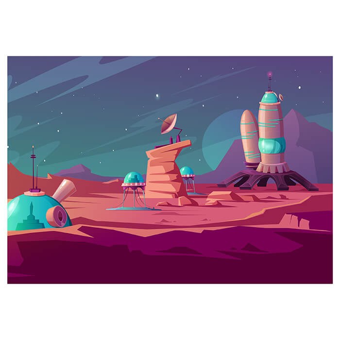 Fototapete Planet Weltall Rakete M6171 - Bild 2 Fototapete Planet Weltall Rakete M6171 - Bild 2