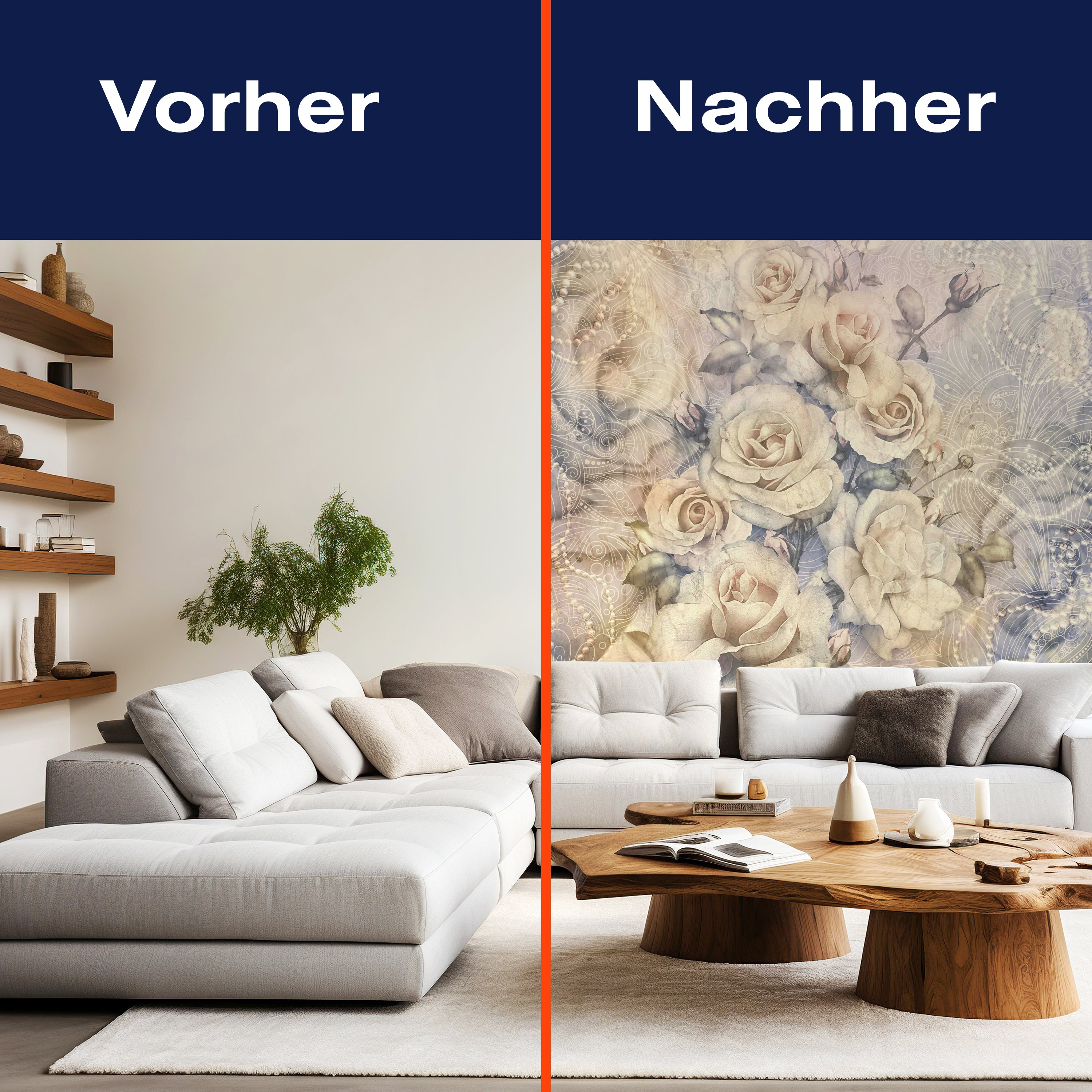 Fototapete Rosen Vintage Perlen M6276 - Bild 9 Fototapete Rosen Vintage Perlen M6276 - Bild 9