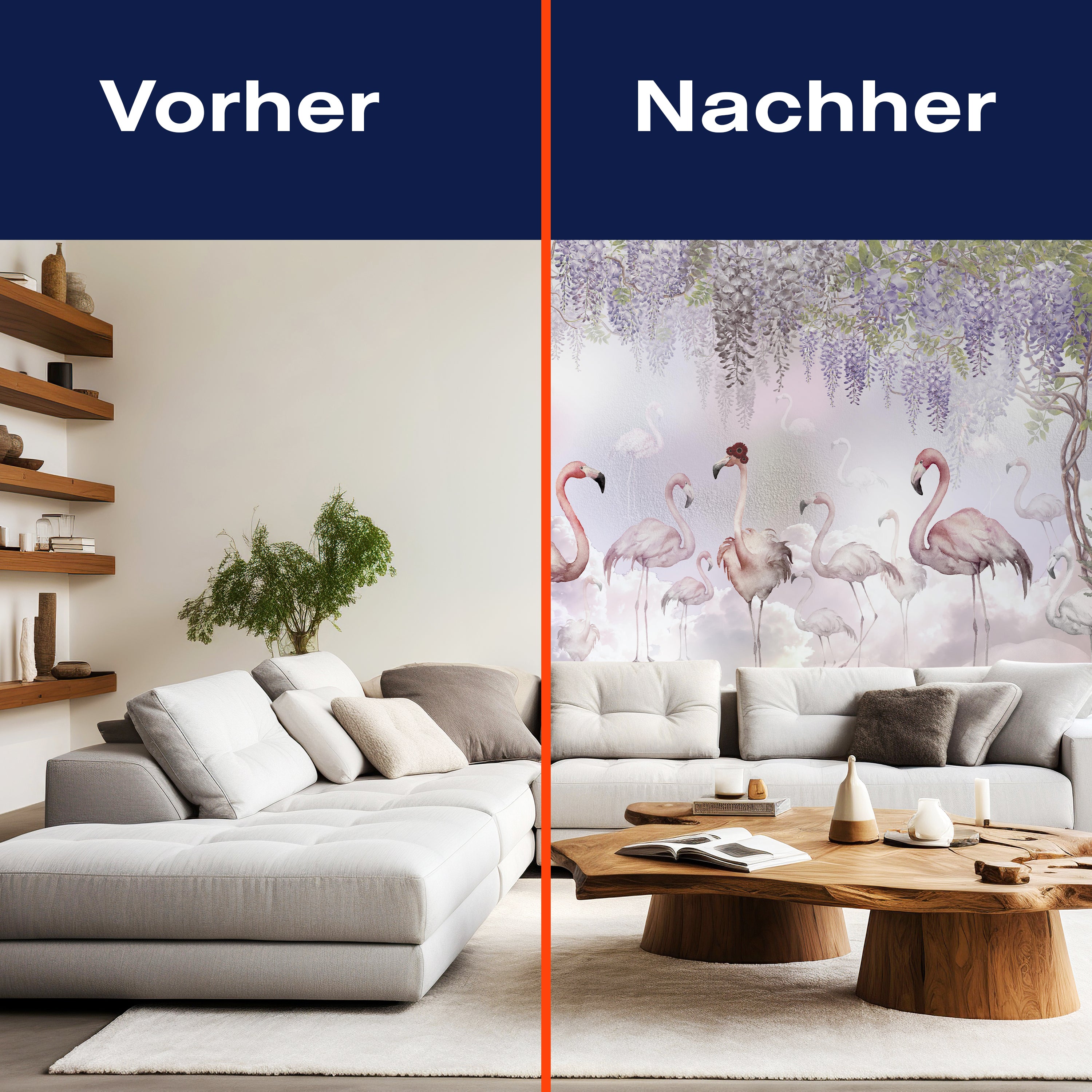 Fototapete rosa Flamingos Blüten pastell M6277 - Bild 9 Fototapete rosa Flamingos Blüten pastell M6277 - Bild 9