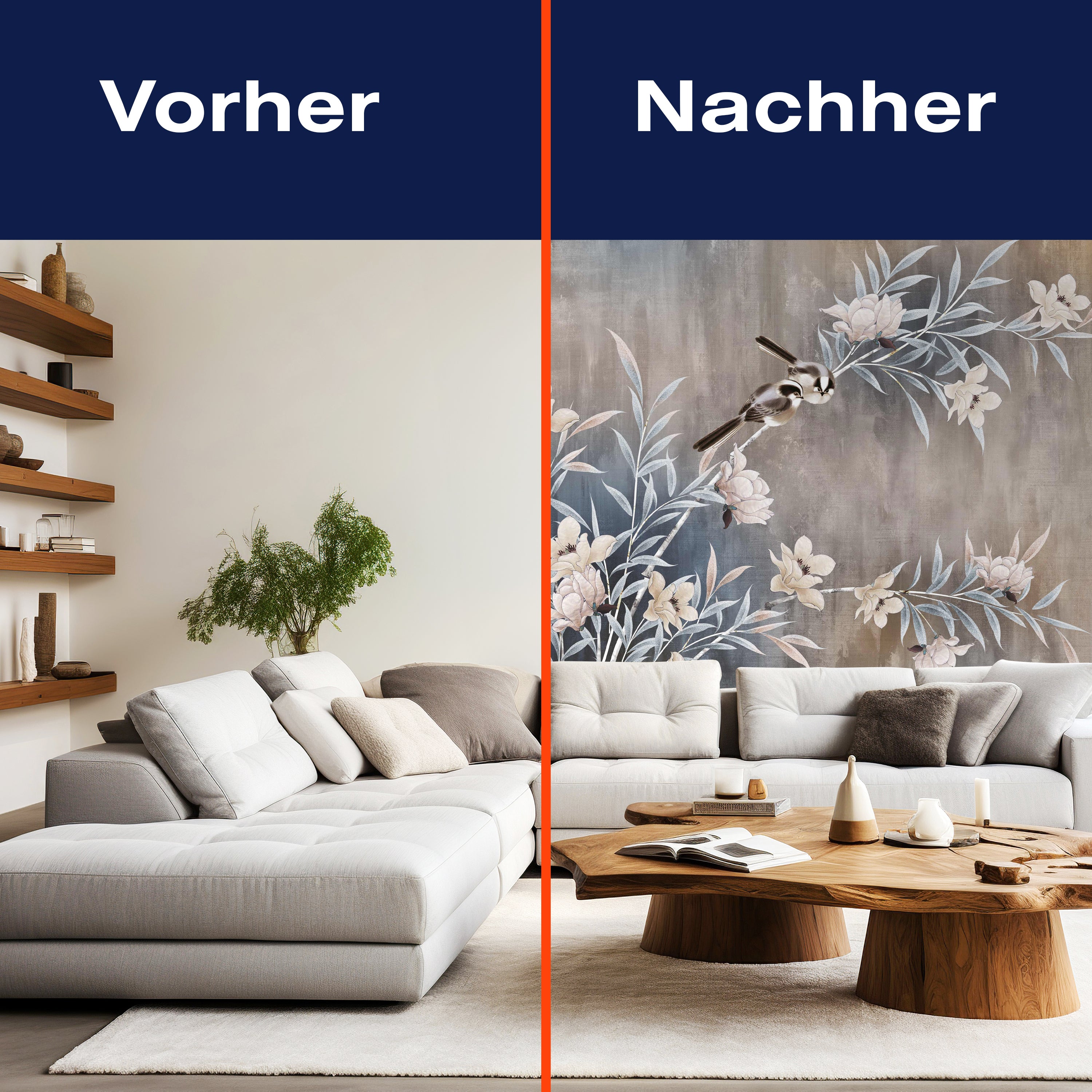 Fototapete Vintage Blumen Vögel M6295 - Bild 9 Fototapete Vintage Blumen Vögel M6295 - Bild 9