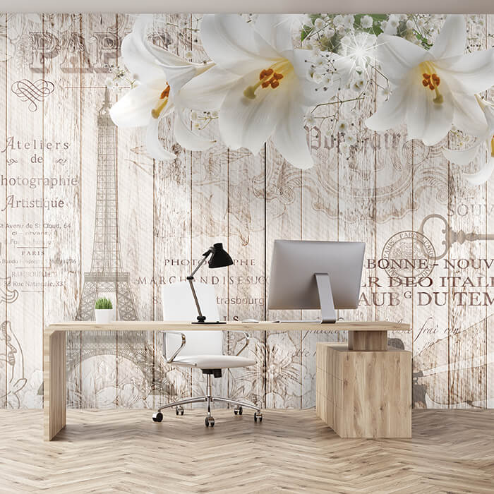 Fototapete Vintage Eiffelturm Holz M6303 - Bild 1 Fototapete Vintage Eiffelturm Holz M6303 - Bild 1