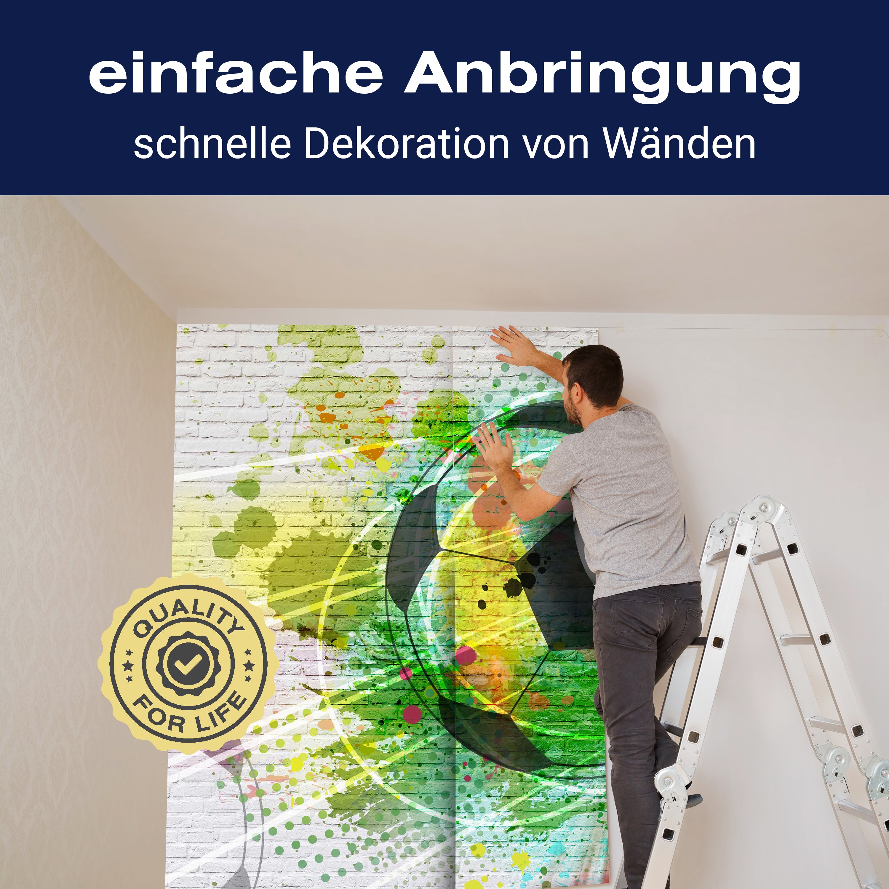 Fototapete Fussball Graffiti bunt M6316 - Bild 3 Fototapete Fussball Graffiti bunt M6316 - Bild 3