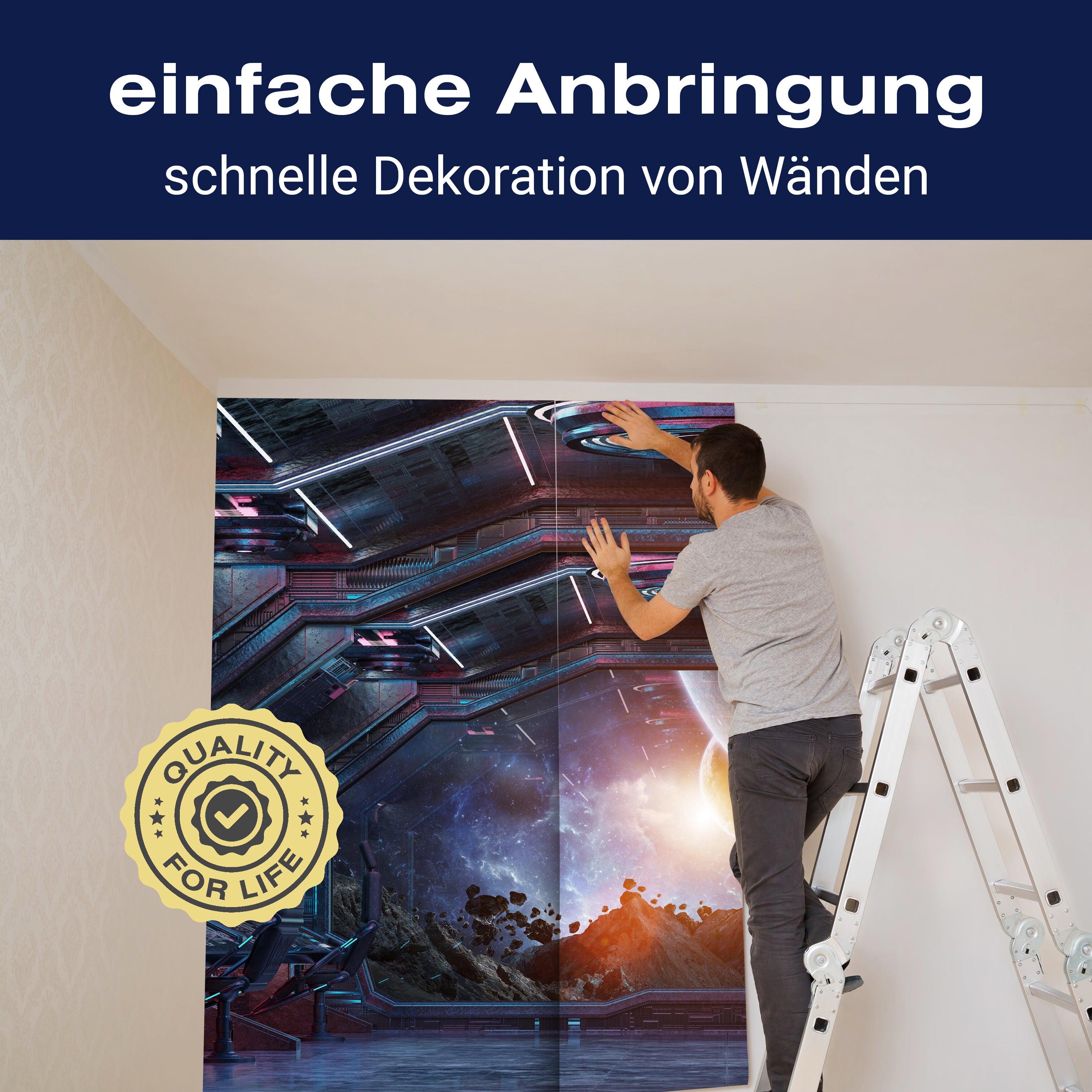 Fototapete Raumschiff Planeten Weltall Science Fict M6502 - Bild 3 Fototapete Raumschiff Planeten Weltall Science Fict M6502 - Bild 3