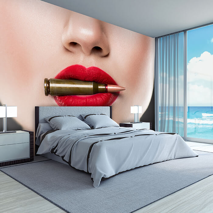 Fototapete Frau Mund rote Lippen M6514 - Bild 1 Fototapete Frau Mund rote Lippen M6514 - Bild 1