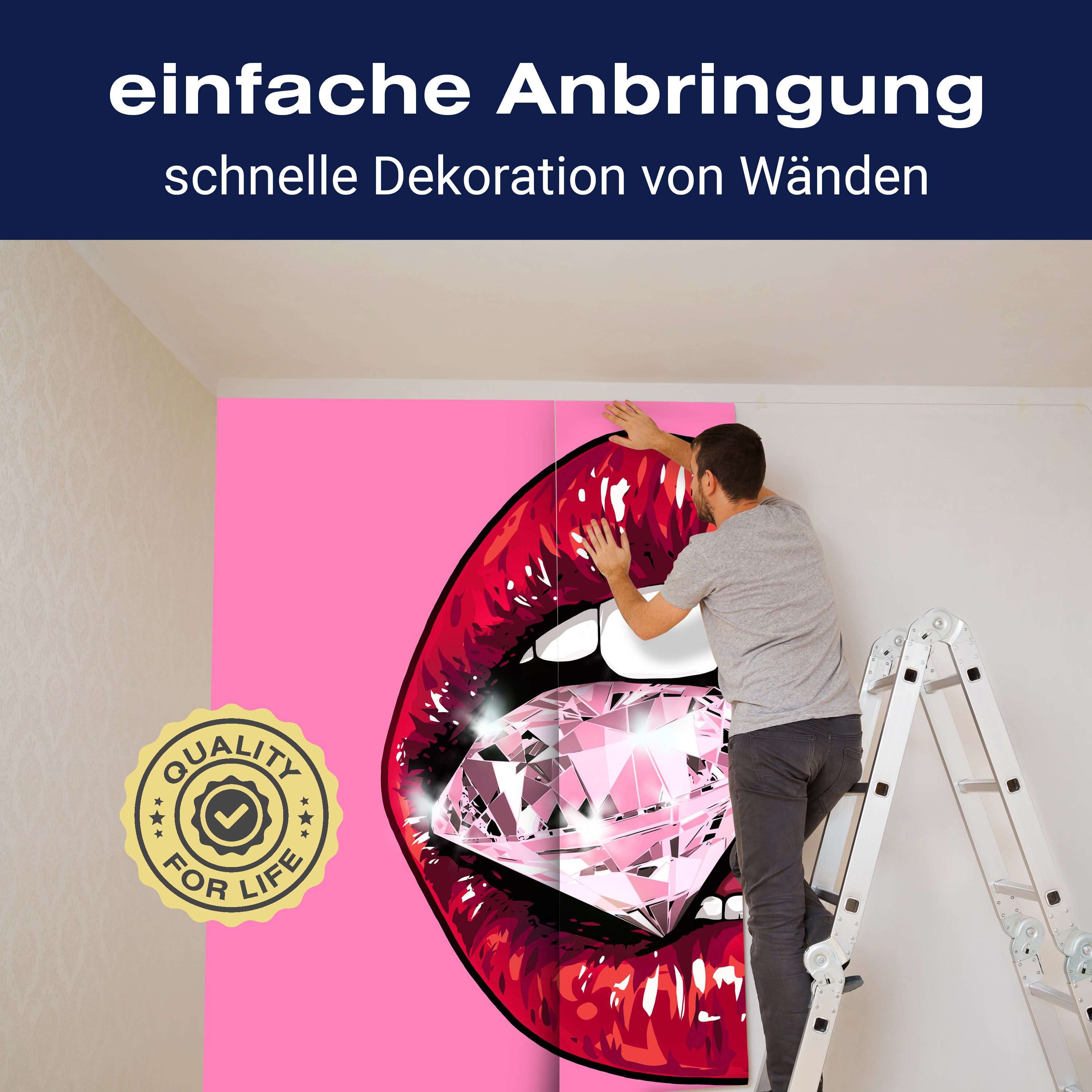 Fototapete Mund Frau Diamant M6549 - Bild 3 Fototapete Mund Frau Diamant M6549 - Bild 3