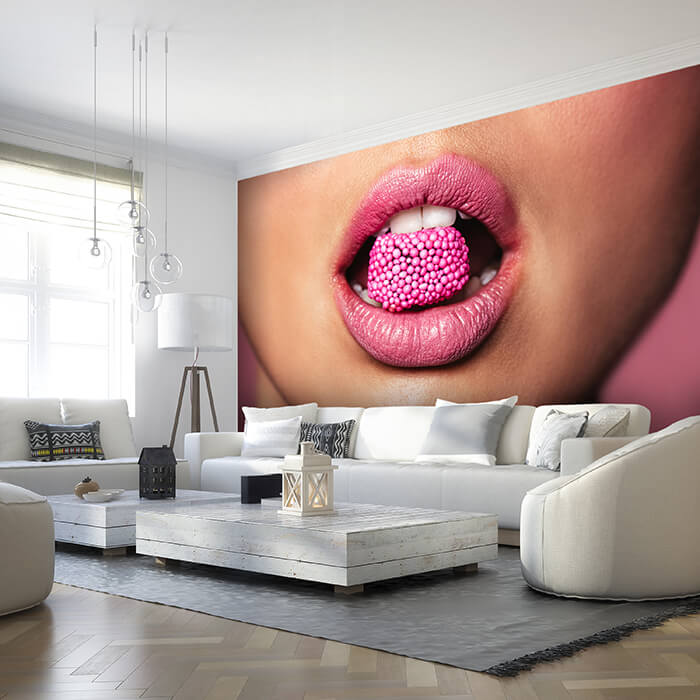 Fototapete Frau Mund rosa Lippenstift M6551 - Bild 1 Fototapete Frau Mund rosa Lippenstift M6551 - Bild 1