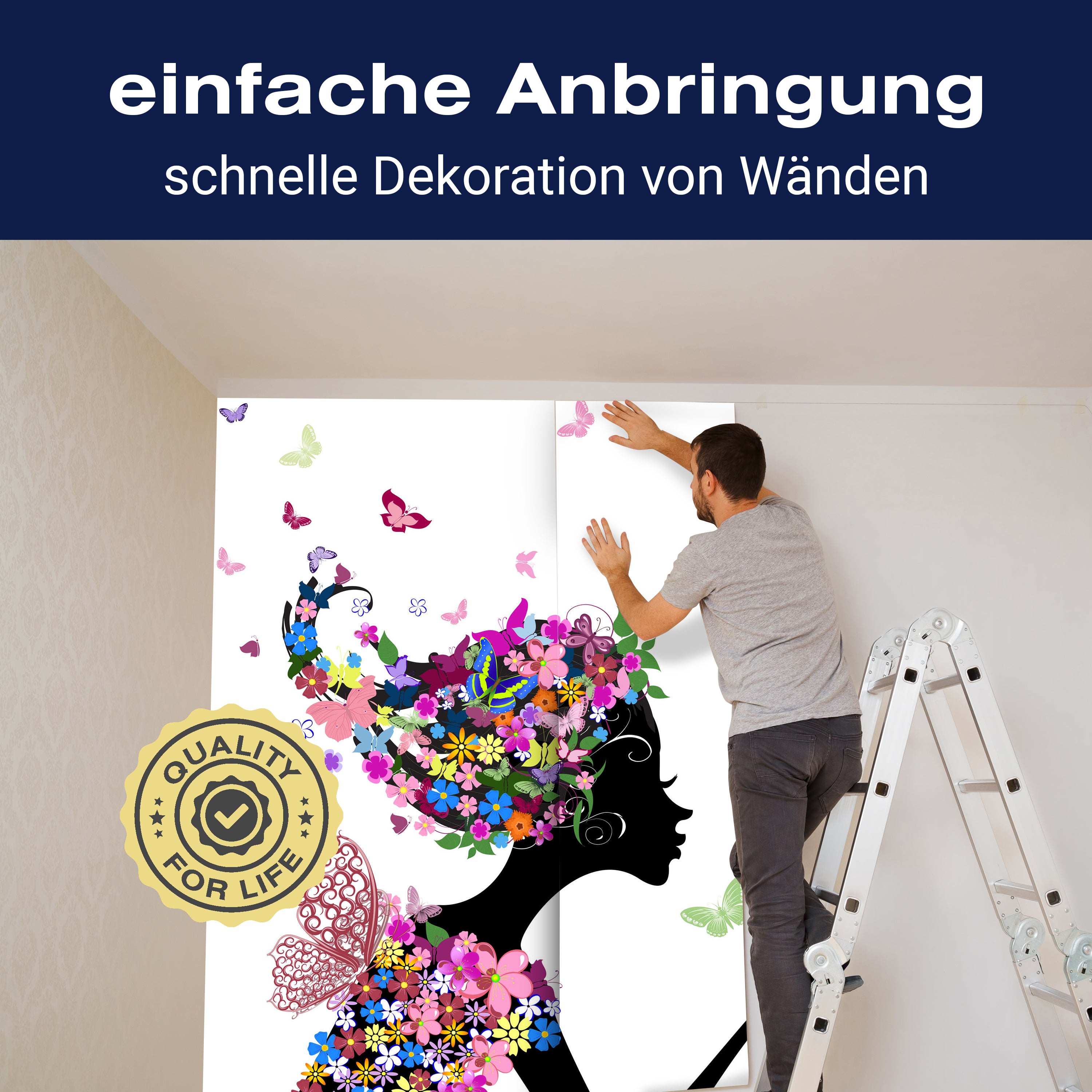 Fototapete Elfe Silhouette Blumen Schmetterlinge M6593 - Bild 3 Fototapete Elfe Silhouette Blumen Schmetterlinge M6593 - Bild 3