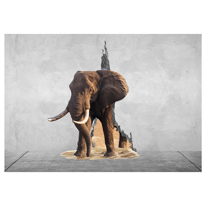 Fototapete 3D Optik Wanddurchbruch Elefant M6623 - Bild 2 Fototapete 3D Optik Wanddurchbruch Elefant M6623 - Bild 2