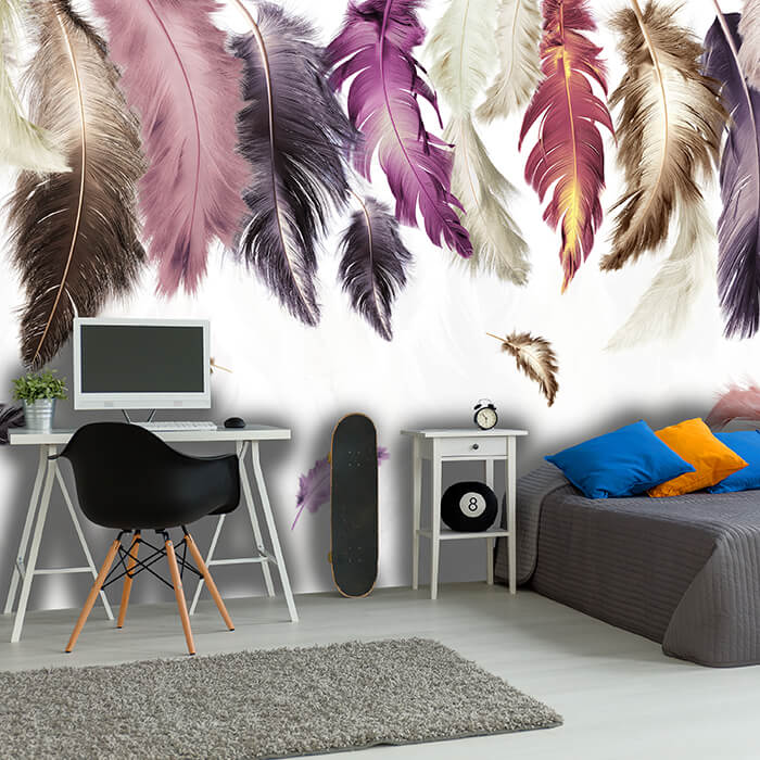 Fototapete bunte Federn rosa violett M6634 - Bild 1 Fototapete bunte Federn rosa violett M6634 - Bild 1