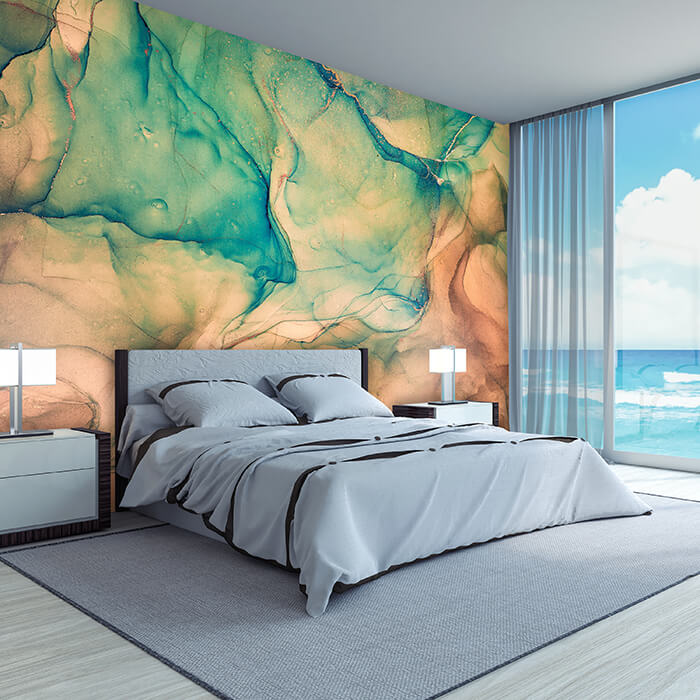 Fototapete Marmor braun türkis gold M6663 - Bild 1 Fototapete Marmor braun türkis gold M6663 - Bild 1