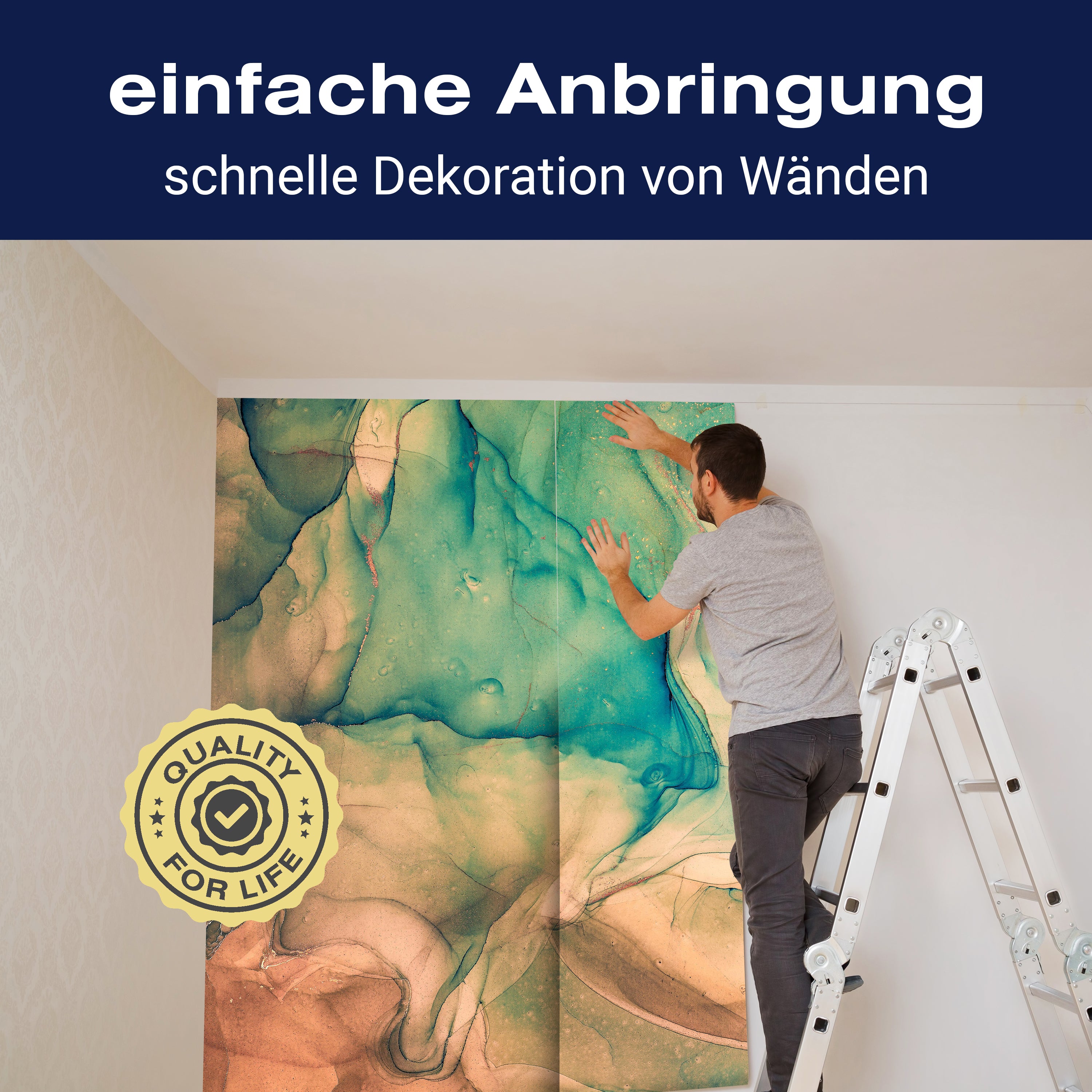 Fototapete Marmor braun türkis gold M6663 - Bild 3 Fototapete Marmor braun türkis gold M6663 - Bild 3