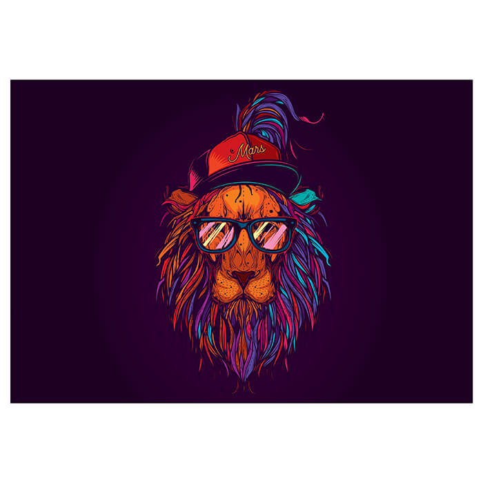 Fototapete Löwe Kunst Brille M6682 - Bild 2 Fototapete Löwe Kunst Brille M6682 - Bild 2