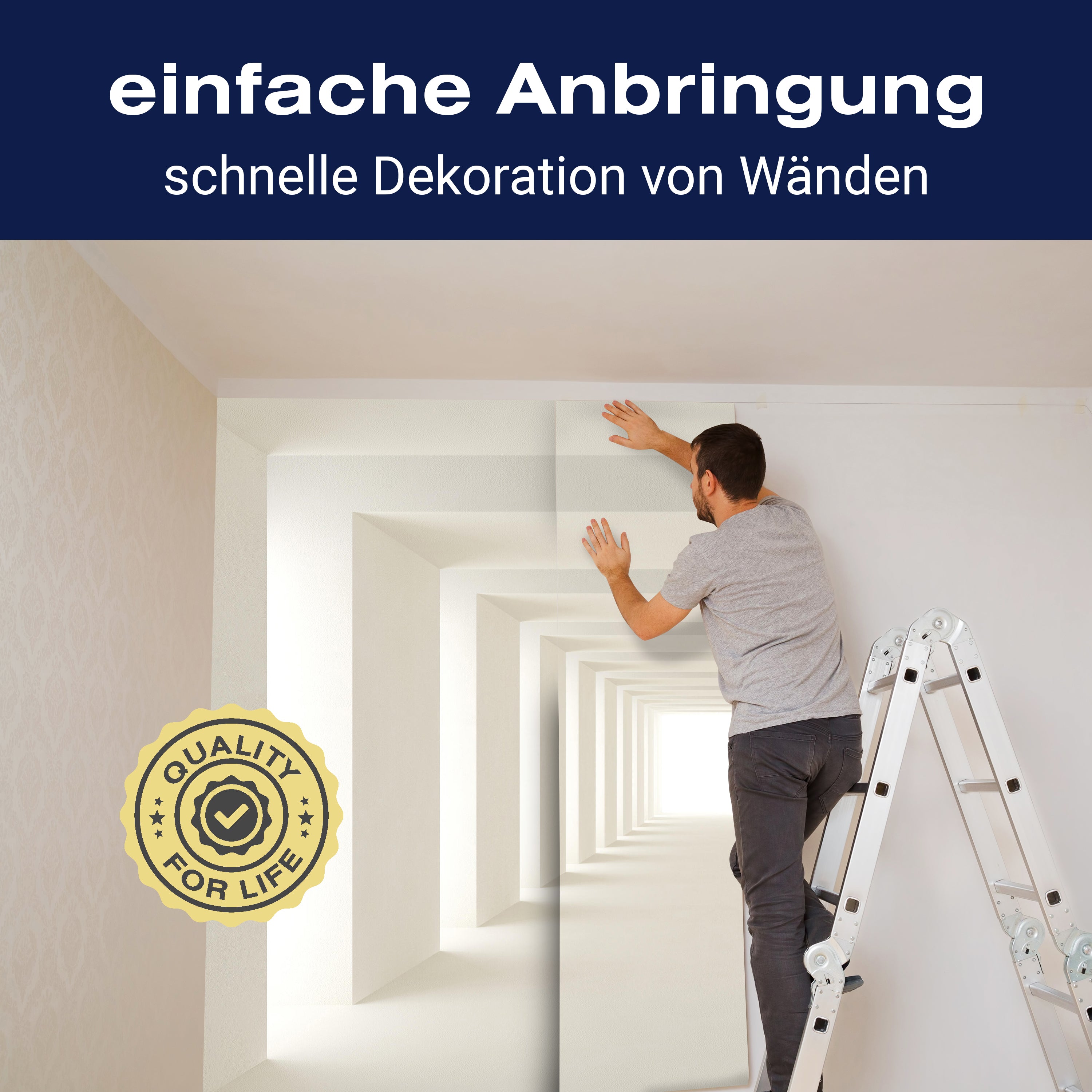 Fototapete weißer Tunnel 3D Optik M6701 - Bild 3 Fototapete weißer Tunnel 3D Optik M6701 - Bild 3