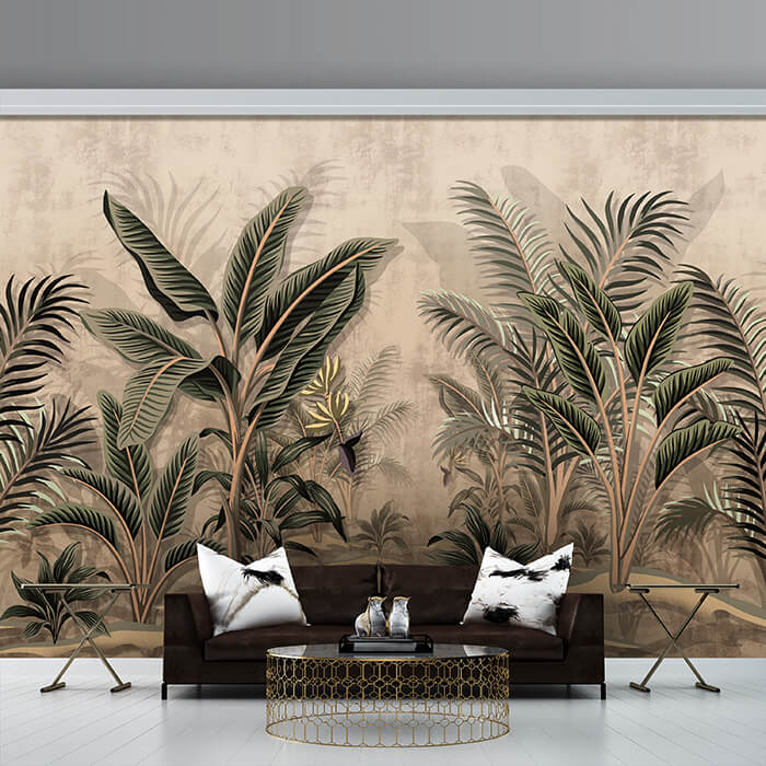 Fototapete Palmen Vintage Papier M6719 - Bild 1 Fototapete Palmen Vintage Papier M6719 - Bild 1