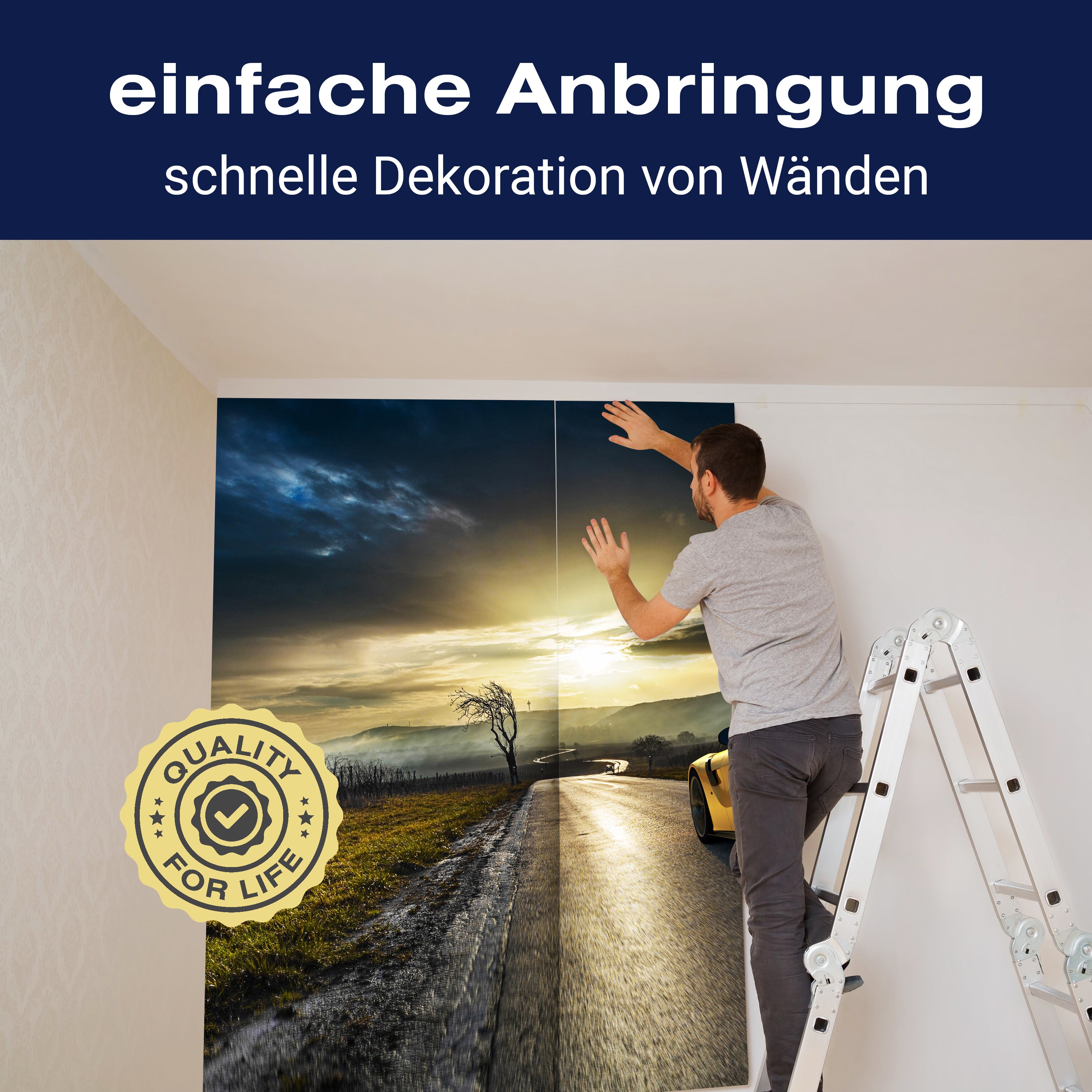 Fototapete gelbes Auto Straße M6728 - Bild 3 Fototapete gelbes Auto Straße M6728 - Bild 3