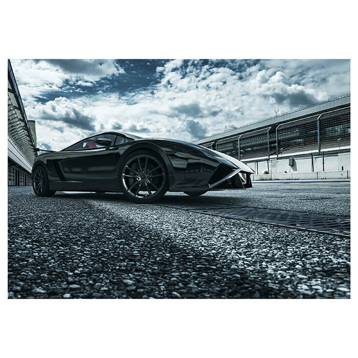 Fototapete grauer Sportwagen Rennstrecke M6730 - Bild 2 Fototapete grauer Sportwagen Rennstrecke M6730 - Bild 2