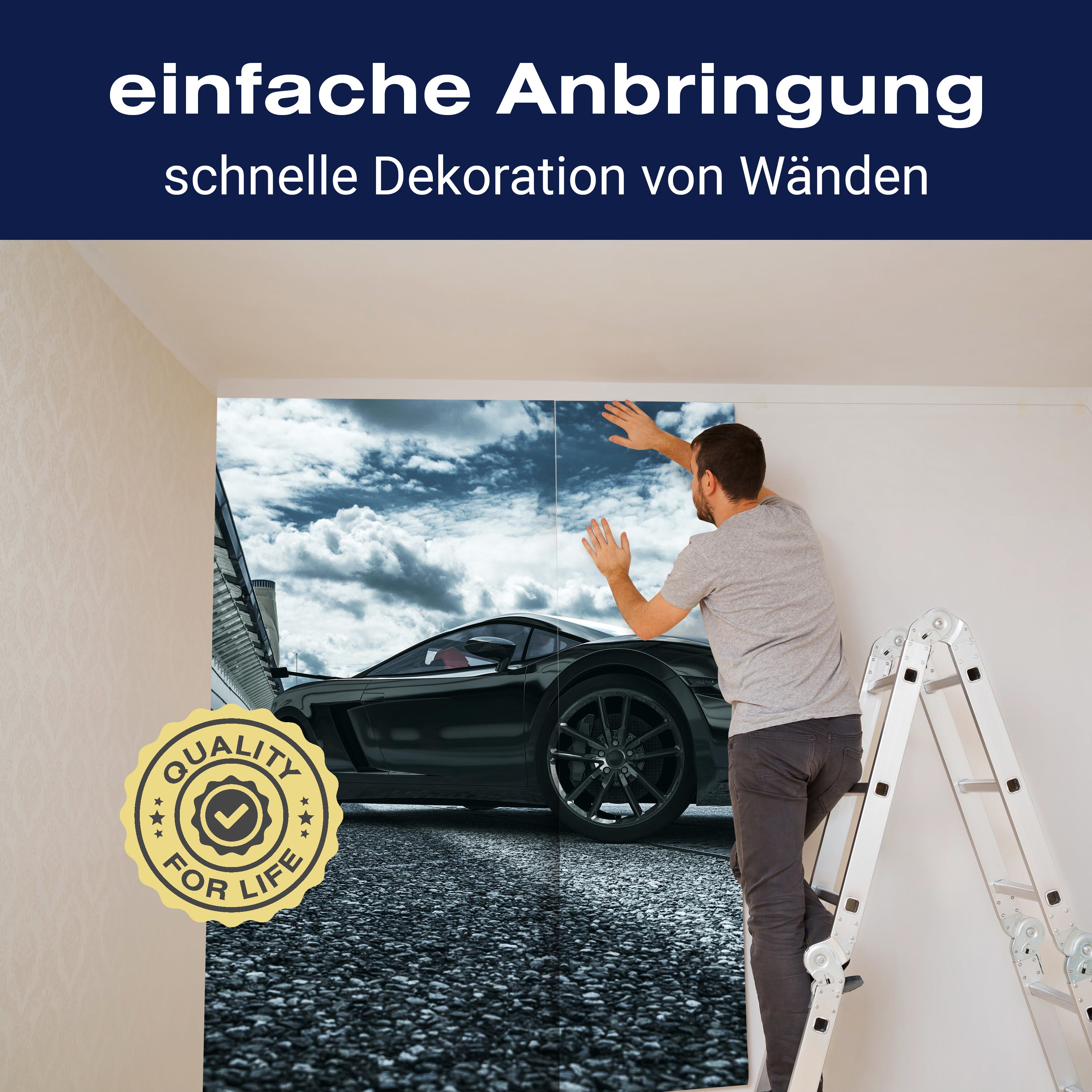 Fototapete grauer Sportwagen Rennstrecke M6730 - Bild 3 Fototapete grauer Sportwagen Rennstrecke M6730 - Bild 3