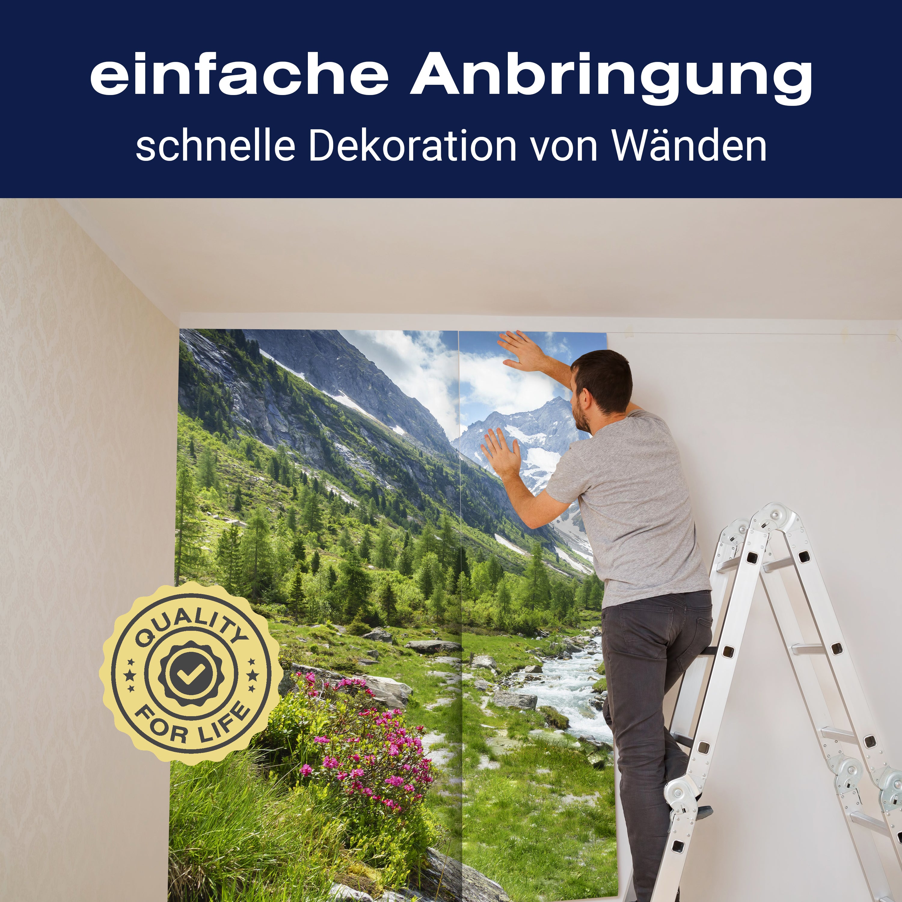 Fototapete Berge Alpen Wiese Bach M6751 - Bild 3 Fototapete Berge Alpen Wiese Bach M6751 - Bild 3