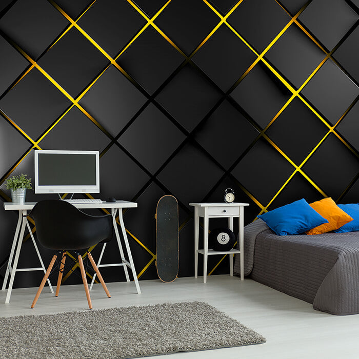 Fototapete schwarze Quadrate 3D Effekt M6781 - Bild 1 Fototapete schwarze Quadrate 3D Effekt M6781 - Bild 1
