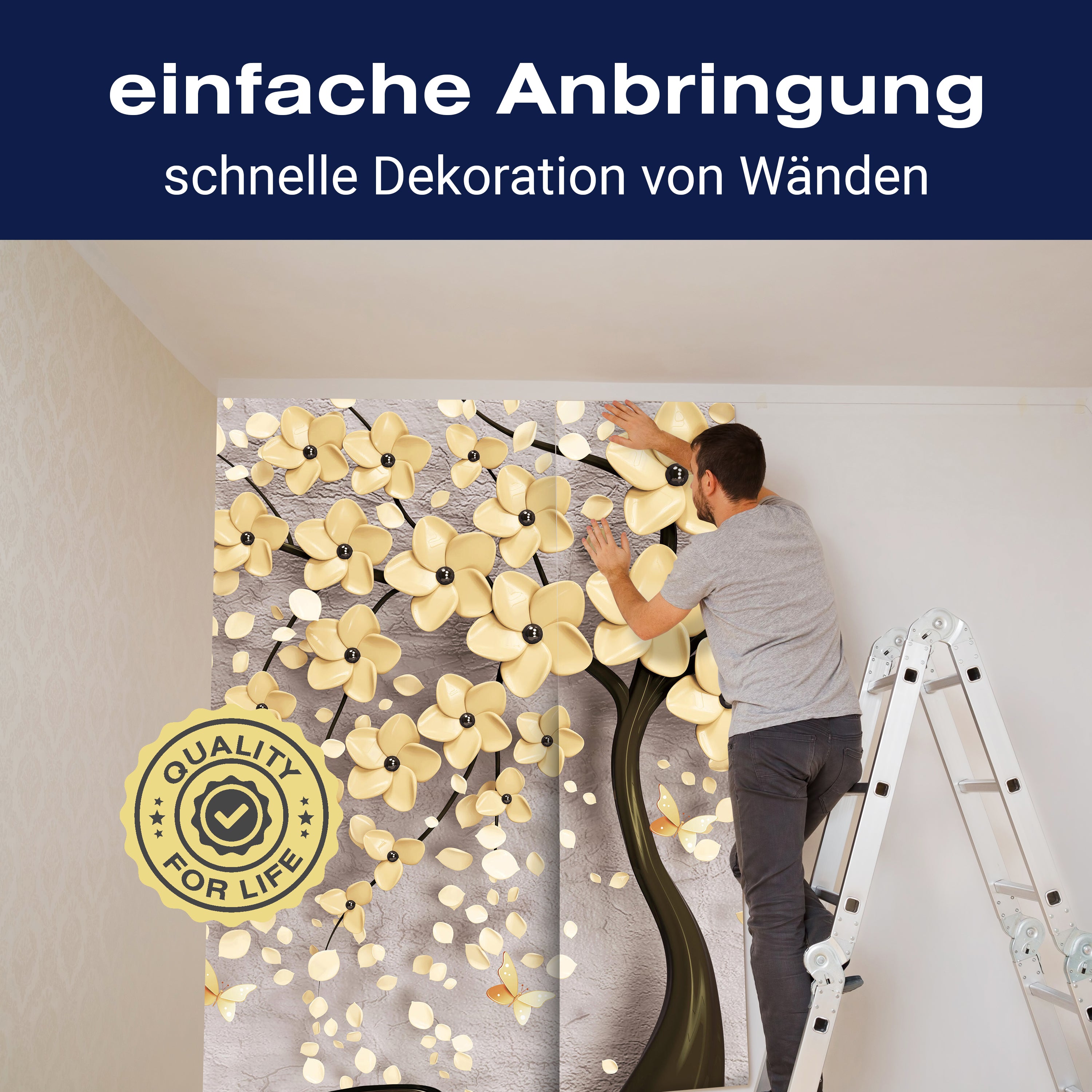 Fototapete Blütenbaum gold Reh M6788 - Bild 3 Fototapete Blütenbaum gold Reh M6788 - Bild 3