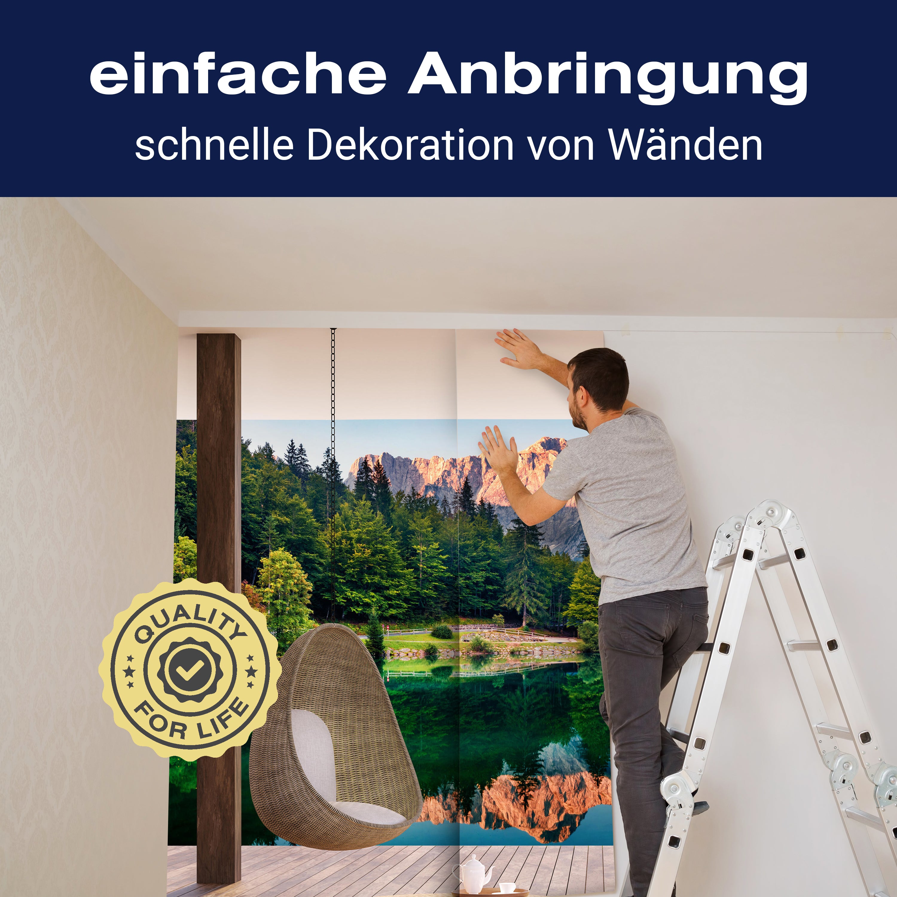 Fototapete Ausblick Berge Wald Himmel See Bäume M6856 - Bild 3 Fototapete Ausblick Berge Wald Himmel See Bäume M6856 - Bild 3