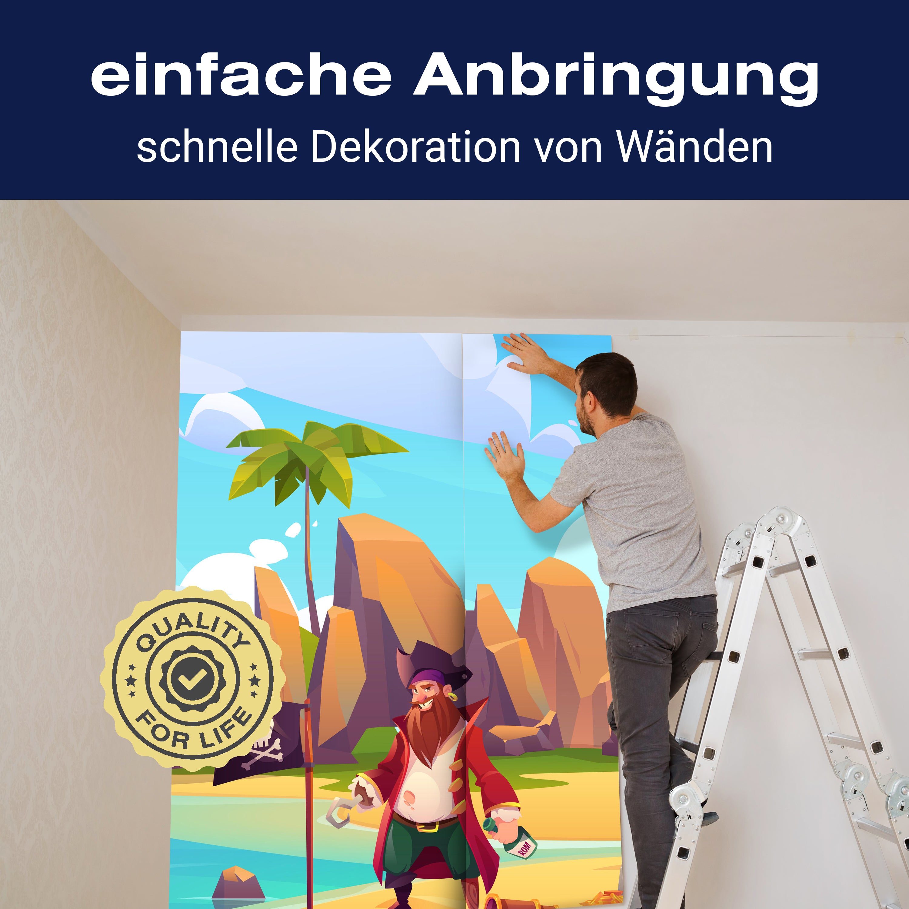 Fototapete Pirat Schatztruhe Piratenflagge M6875 - Bild 3 Fototapete Pirat Schatztruhe Piratenflagge M6875 - Bild 3