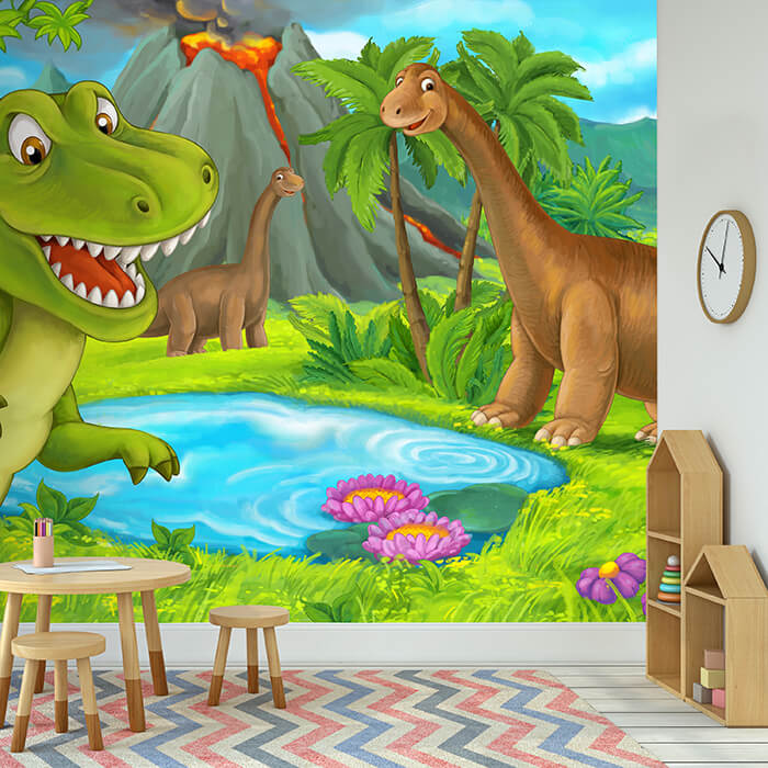 Fototapete Dino Dinosaurier Berg Teich M6879 - Bild 1 Fototapete Dino Dinosaurier Berg Teich M6879 - Bild 1