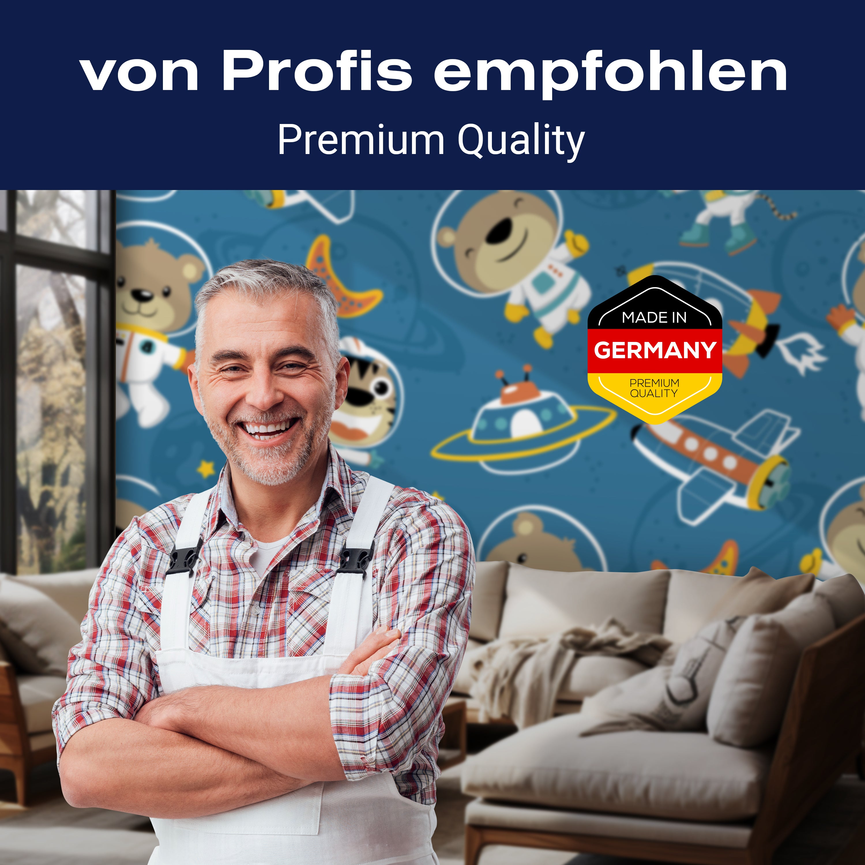 Fototapete Astronaut Teddy Katze Rakete M6880 - Bild 5 Fototapete Astronaut Teddy Katze Rakete M6880 - Bild 5