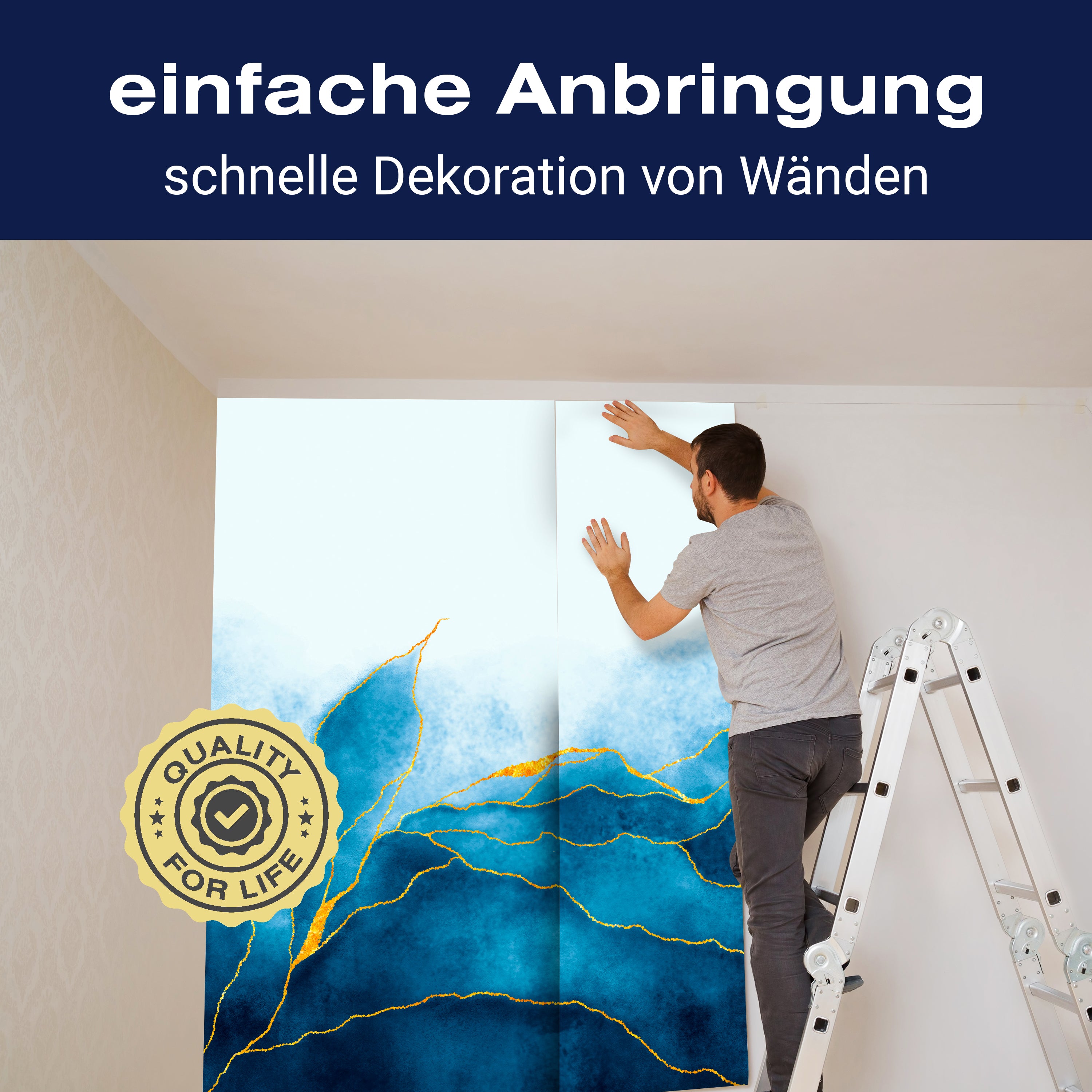 Fototapete Blaues Aquarell M6905 - Bild 3 Fototapete Blaues Aquarell M6905 - Bild 3