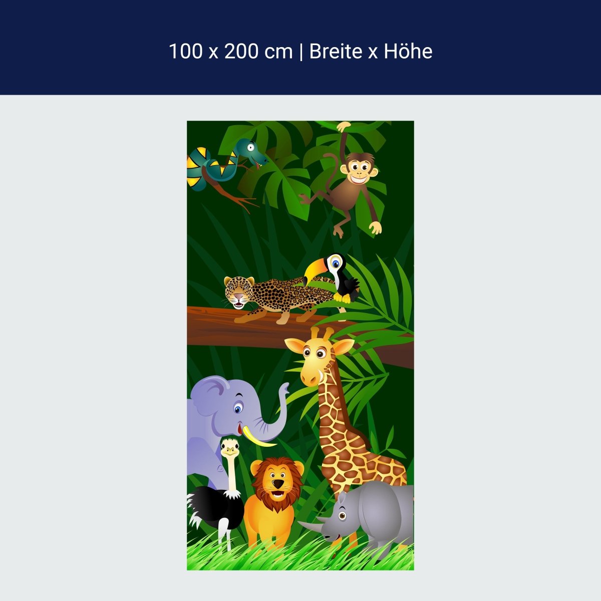 Duschwand Dschungeltiere M0002 Duschwand Dschungeltiere M0002