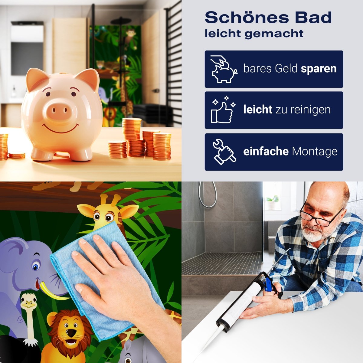 Duschwand Dschungeltiere M0002 entdecken - Bild 7 Duschwand Dschungeltiere M0002 entdecken - Bild 7