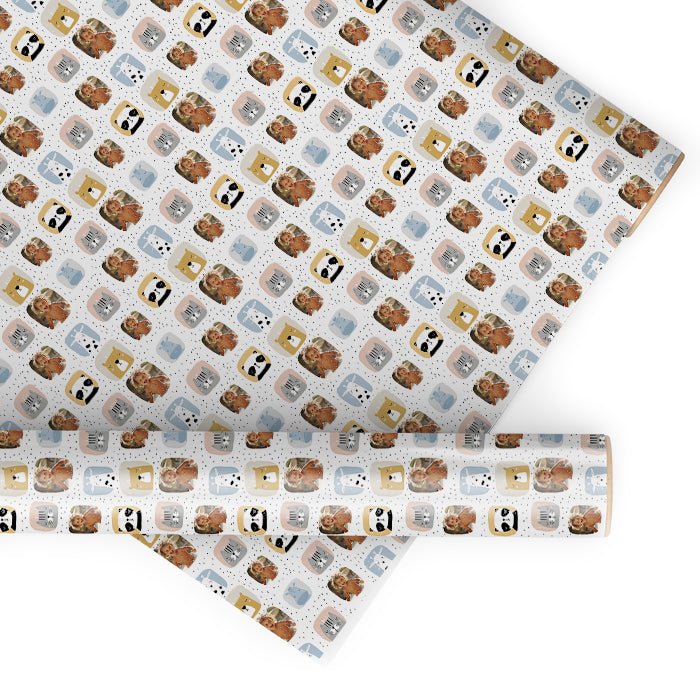 Geschenkpapier personalisiert Geschenkpapier Tiere Baby - Bild 1 Geschenkpapier personalisiert Geschenkpapier Tiere Baby - Bild 1