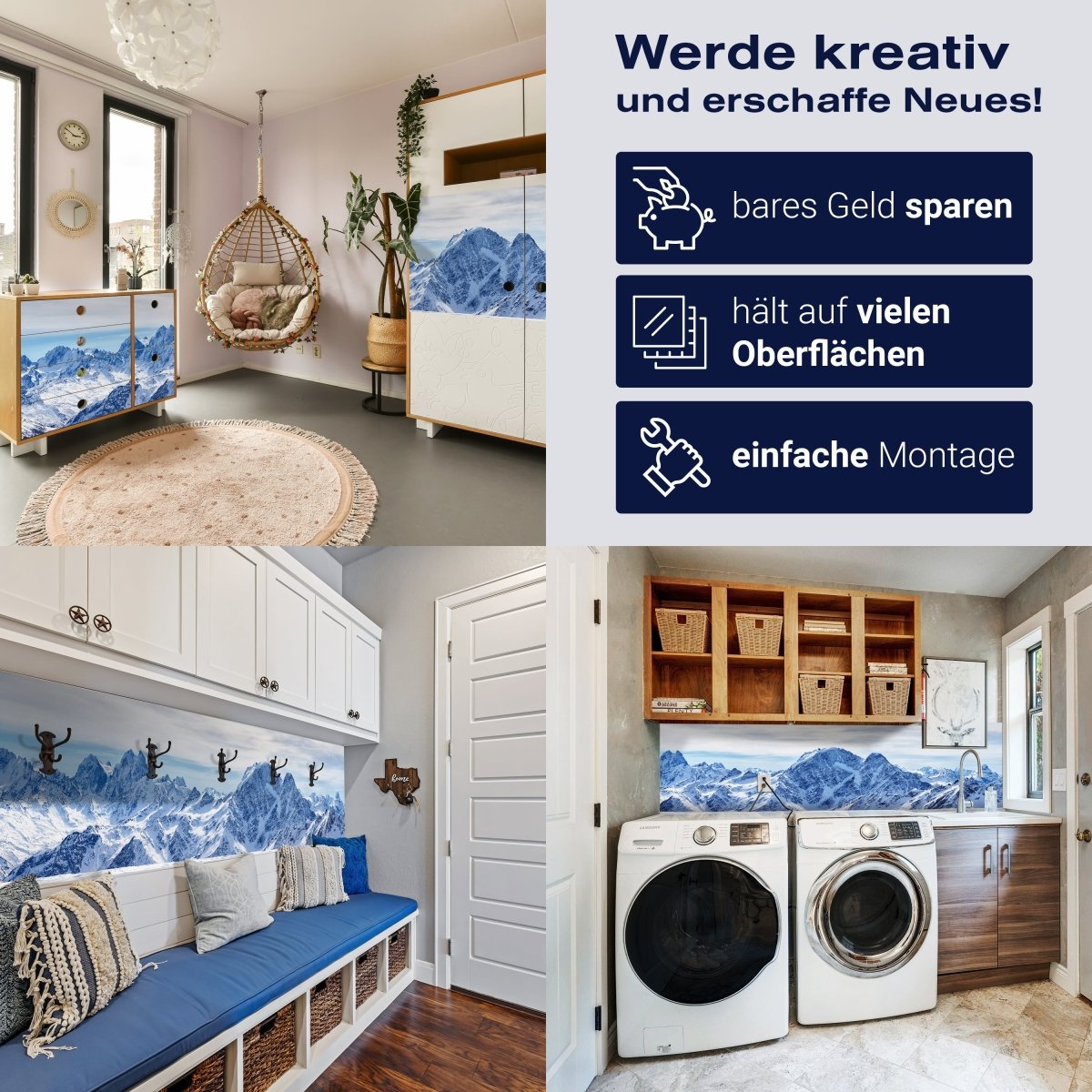 Panorama-Fototapete Berglandschaft im Winter M0010 - Bild 7 Panorama-Fototapete Berglandschaft im Winter M0010 - Bild 7