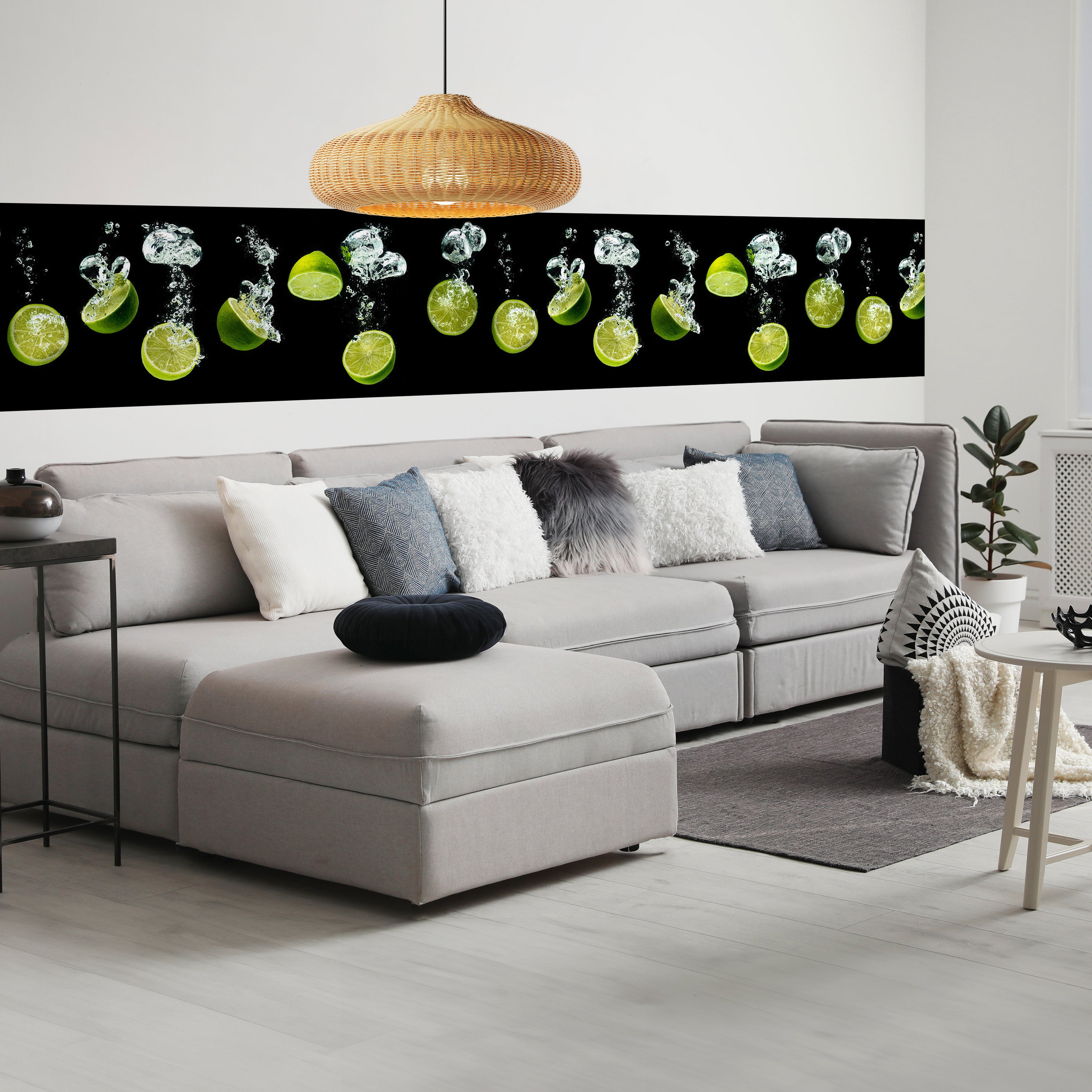 Panorama-Fototapete Obst im Wasser, Luftblasen M0016 - Bild 1 Panorama-Fototapete Obst im Wasser, Luftblasen M0016 - Bild 1