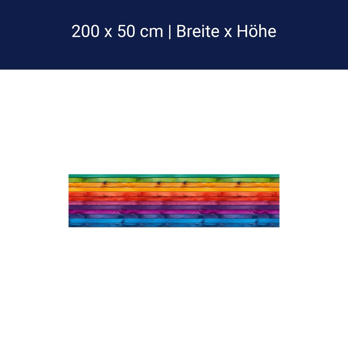 Panorama-Fototapete bunte Bretter, Holzwand, Regenbogen M0018 Panorama-Fototapete bunte Bretter, Holzwand, Regenbogen M0018