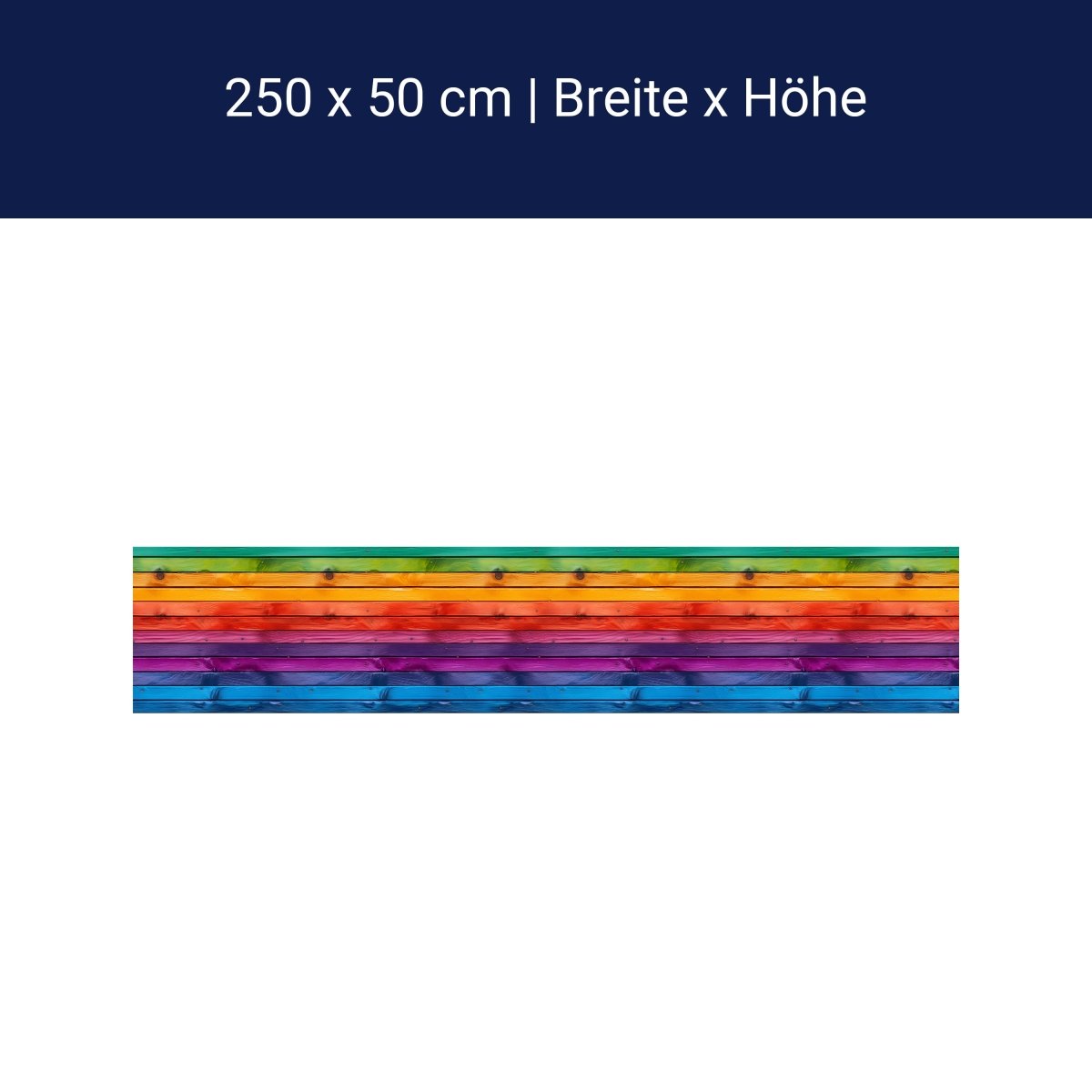Panorama-Fototapete bunte Bretter, Holzwand, Regenbogen M0018 Panorama-Fototapete bunte Bretter, Holzwand, Regenbogen M0018