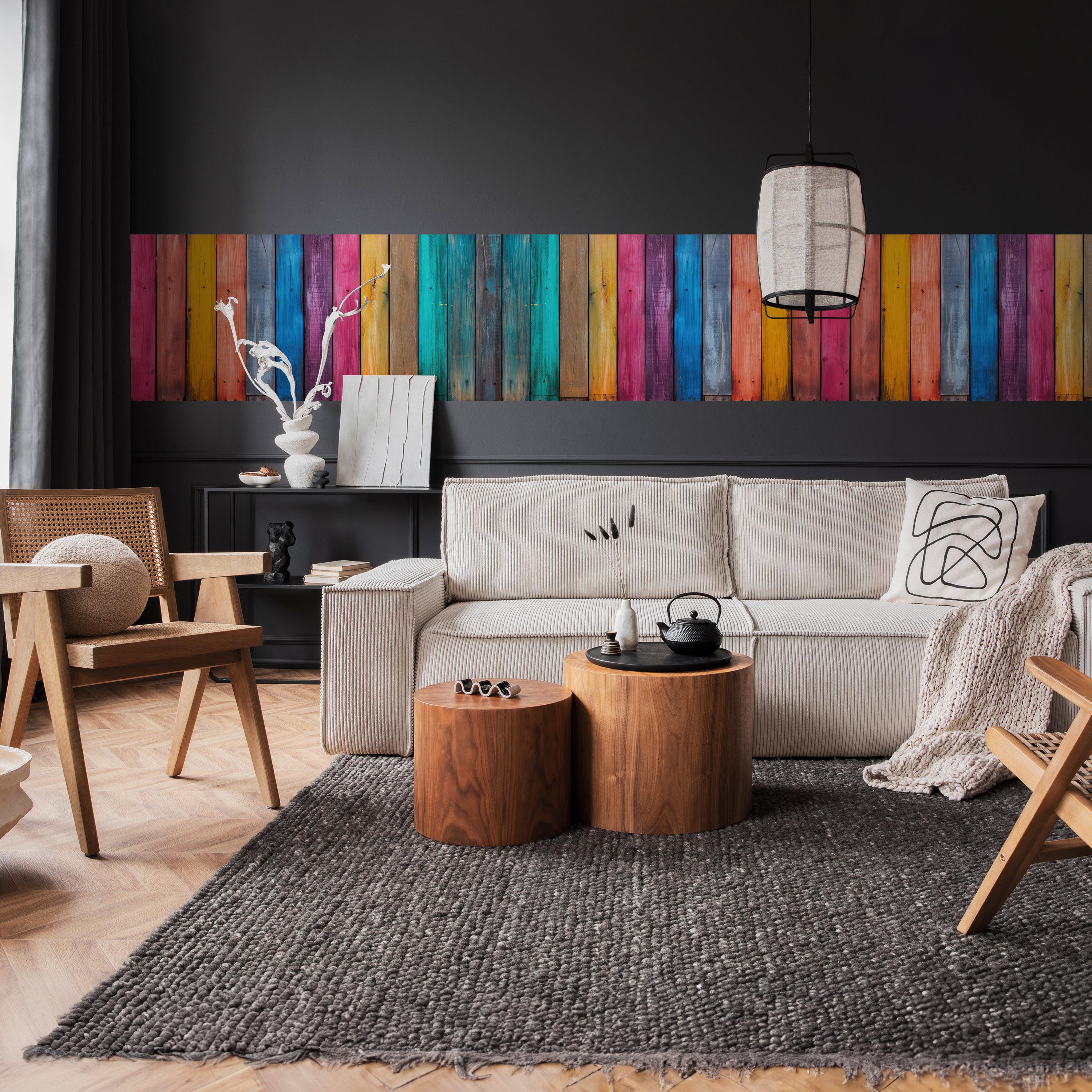 Panorama-Fototapete bunte Bretter 2, Holzwand, Regenbogen M0021 - Bild 2 Panorama-Fototapete bunte Bretter 2, Holzwand, Regenbogen M0021 - Bild 2