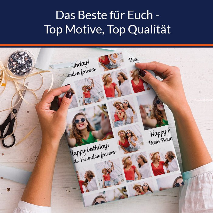 Geschenkpapier personalisiert Geschenkpapier 6 Fotos Quadrat - Bild 5 Geschenkpapier personalisiert Geschenkpapier 6 Fotos Quadrat - Bild 5