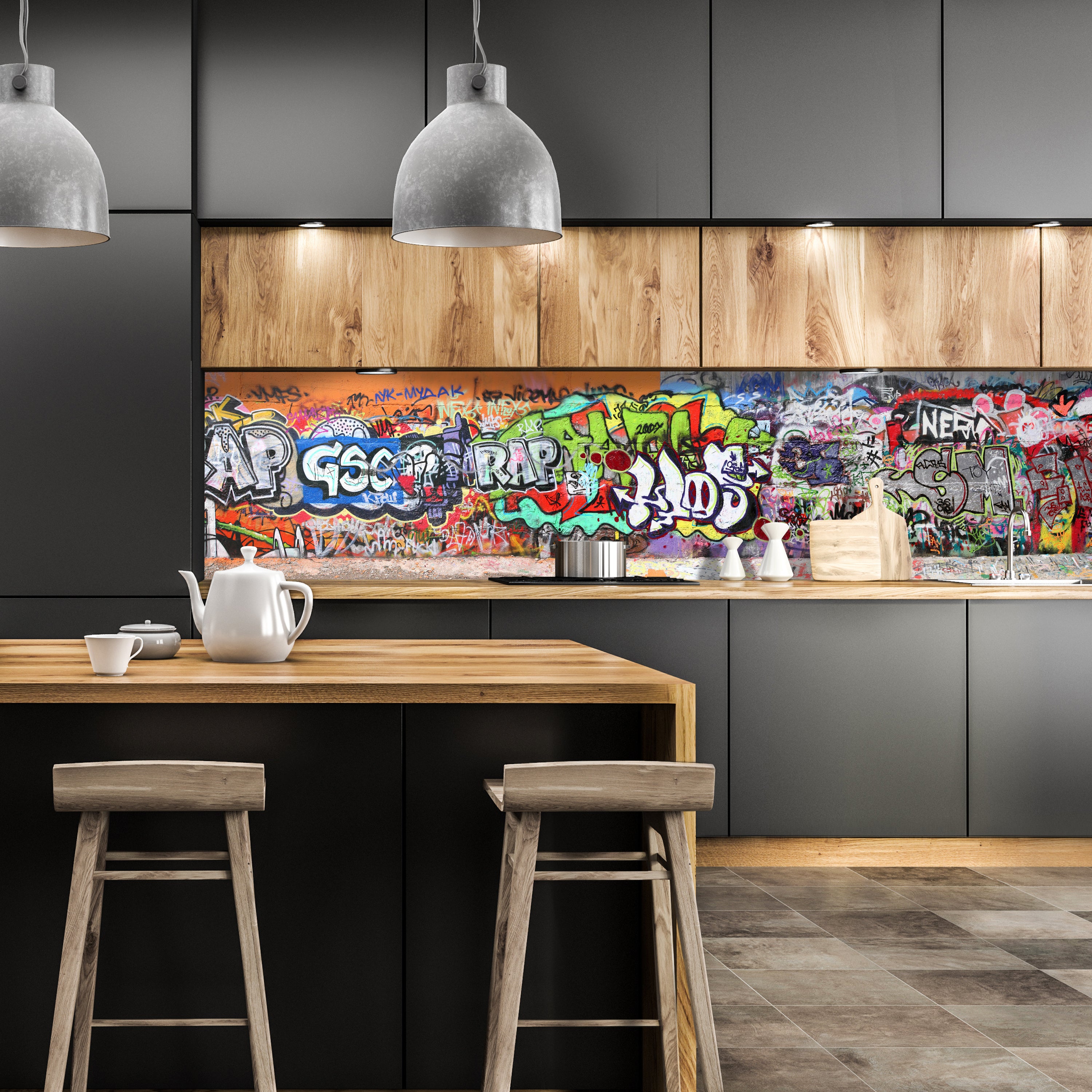 Küchenrückwand Graffiti 1 M0025 entdecken - Bild 1